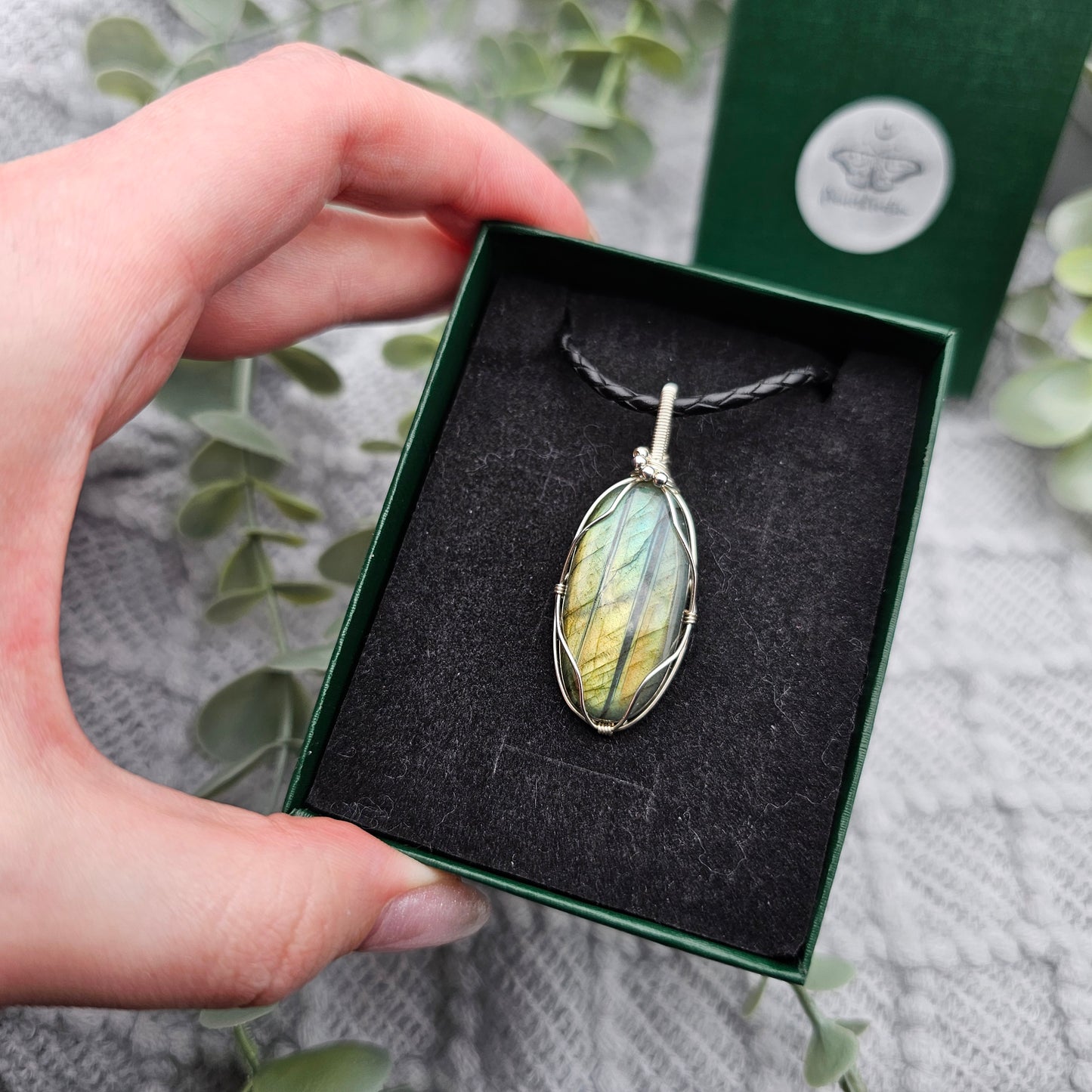 Labradorit Anhänger | 925er Silber | Edelstein Halskette