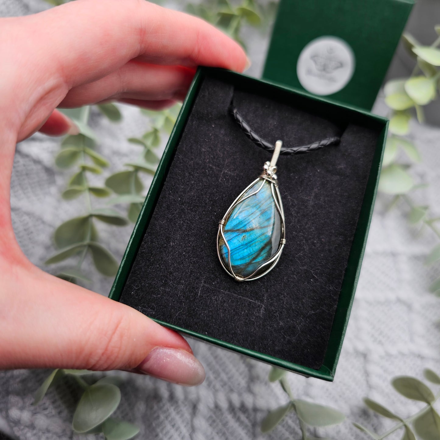 Labradorit Anhänger | 925er Silber | Edelstein Halskette