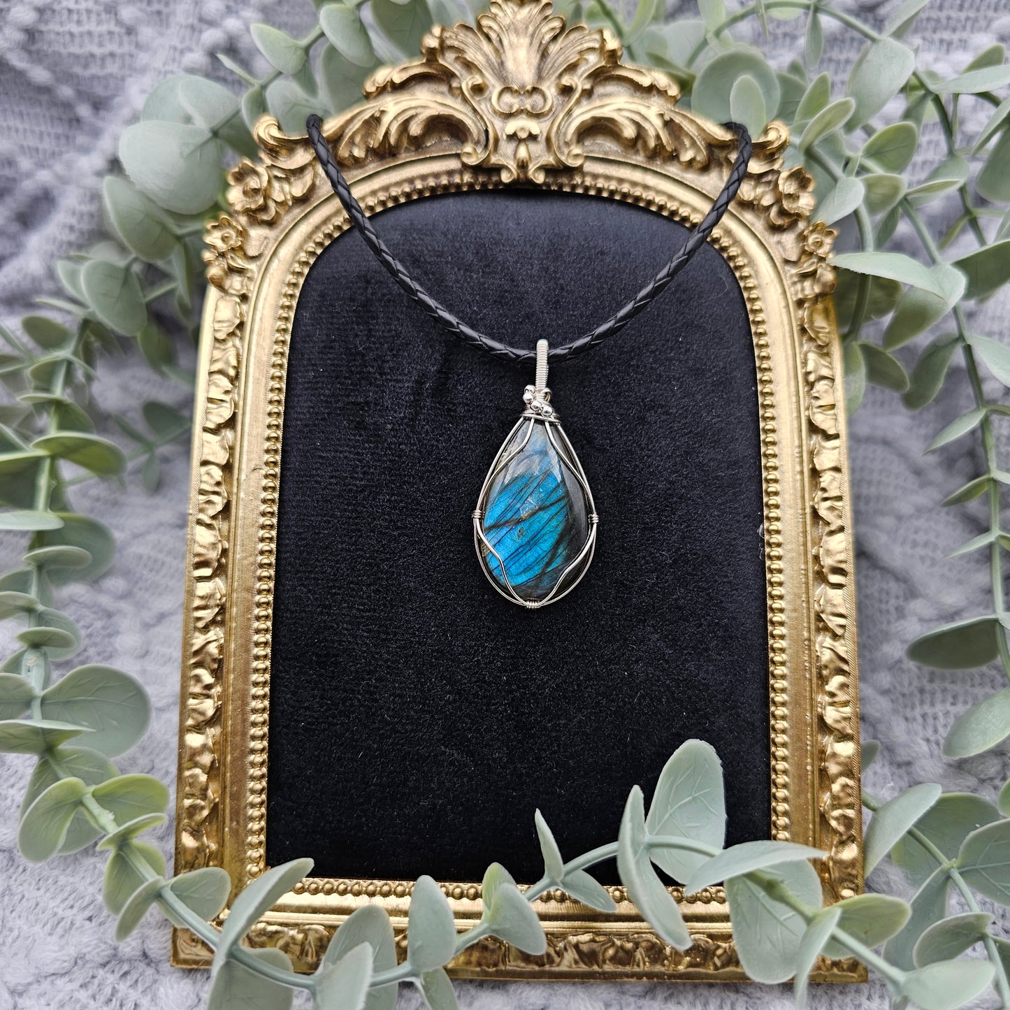 Labradorit Anhänger | 925er Silber | Edelstein Halskette