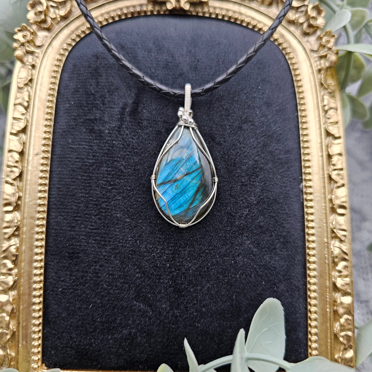 Labradorit Anhänger | 925er Silber | Edelstein Halskette