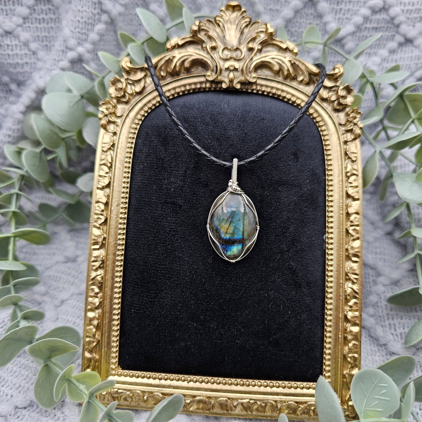 Labradorit Anhänger | 925er Silber | Edelstein Halskette