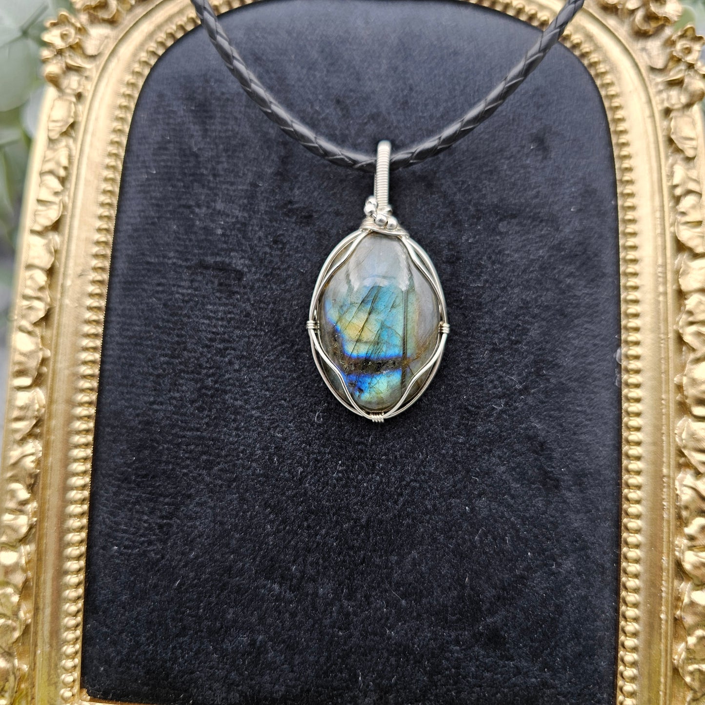 Labradorit Anhänger | 925er Silber | Edelstein Halskette