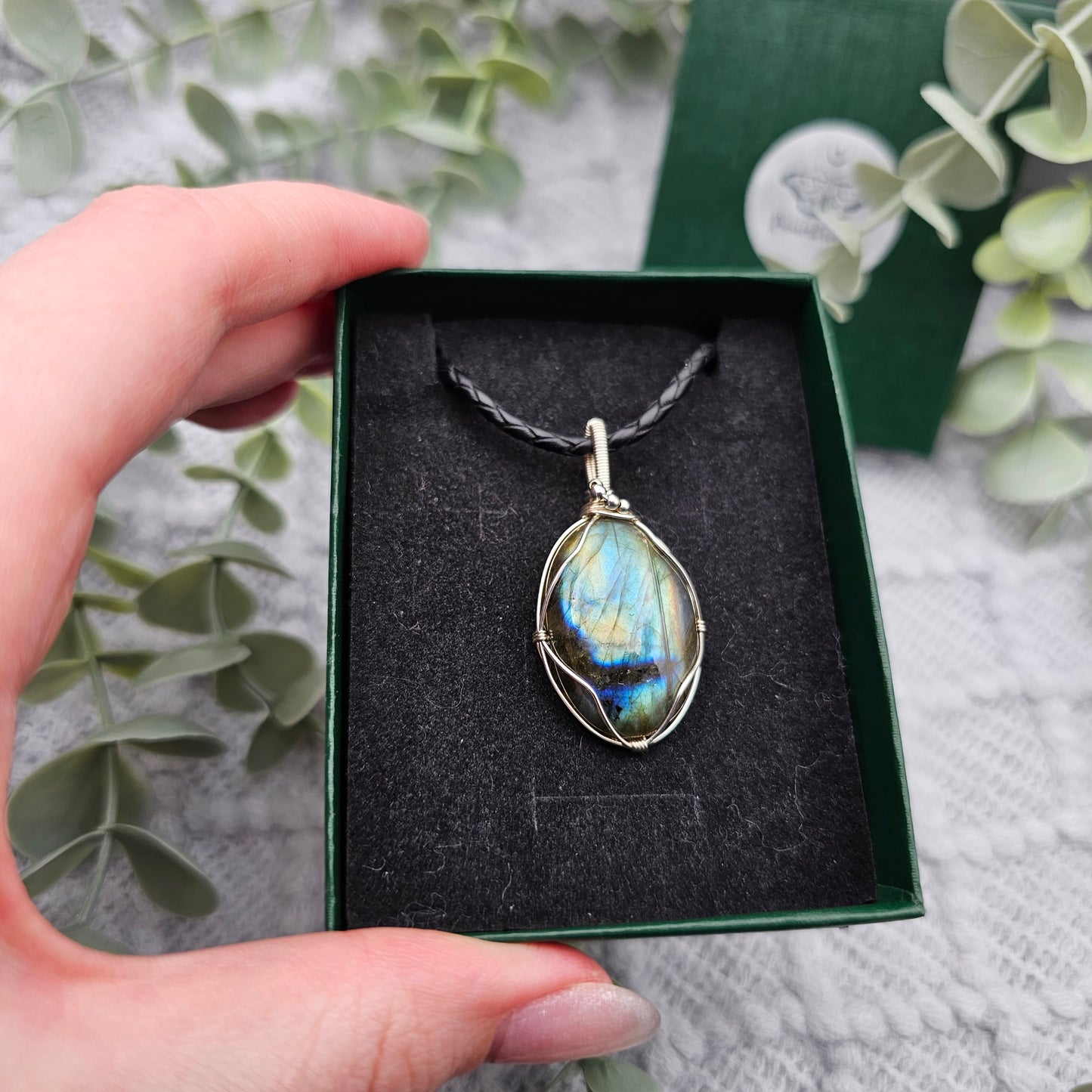 Labradorit Anhänger | 925er Silber | Edelstein Halskette