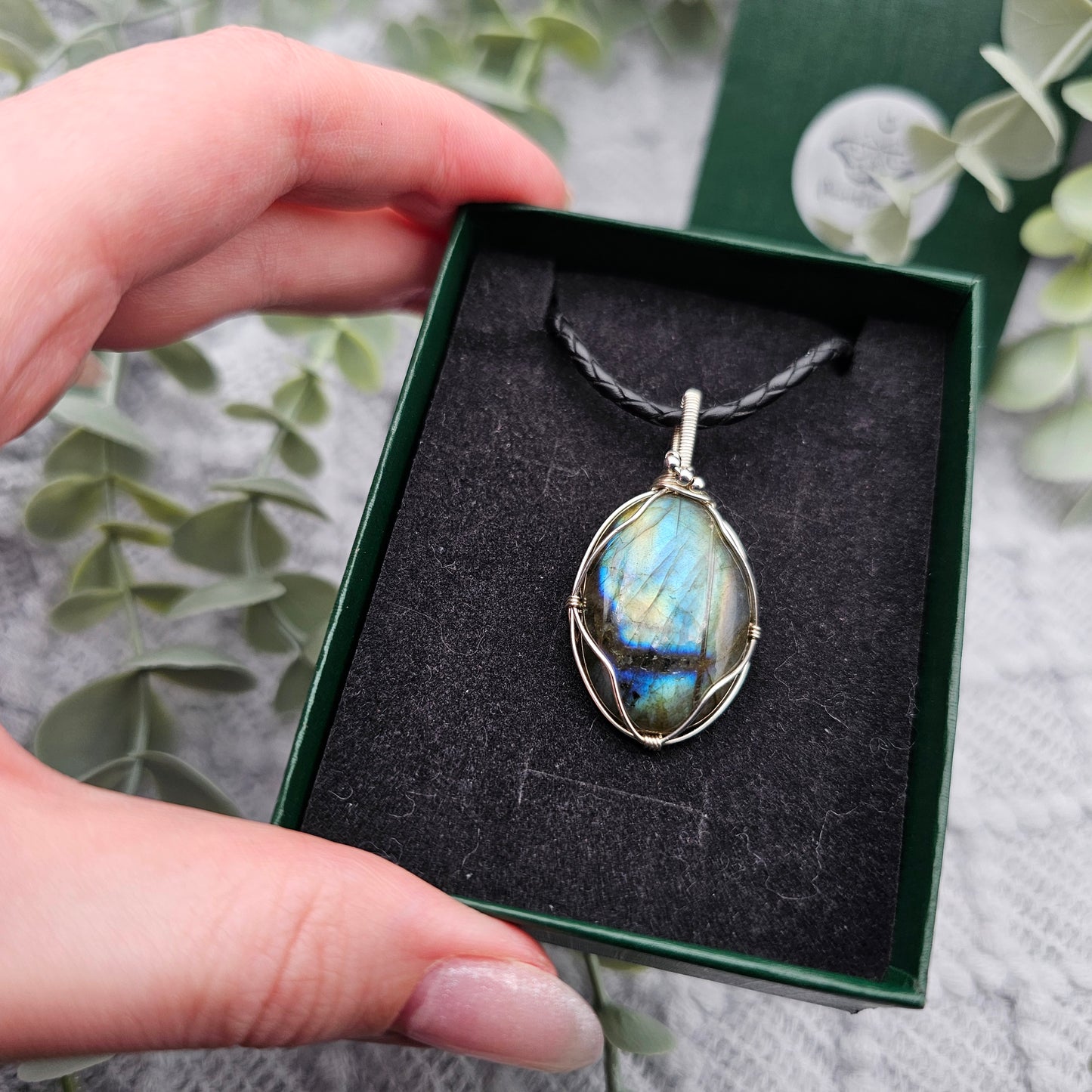 Labradorit Anhänger | 925er Silber | Edelstein Halskette