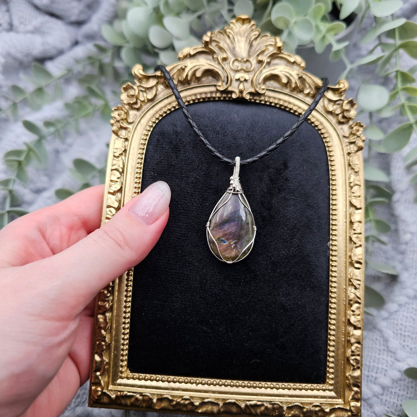 Labradorit Anhänger | 925er Silber | Edelstein Halskette