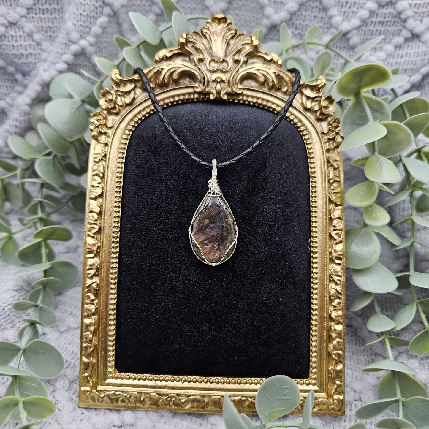 Labradorit Anhänger | 925er Silber | Edelstein Halskette