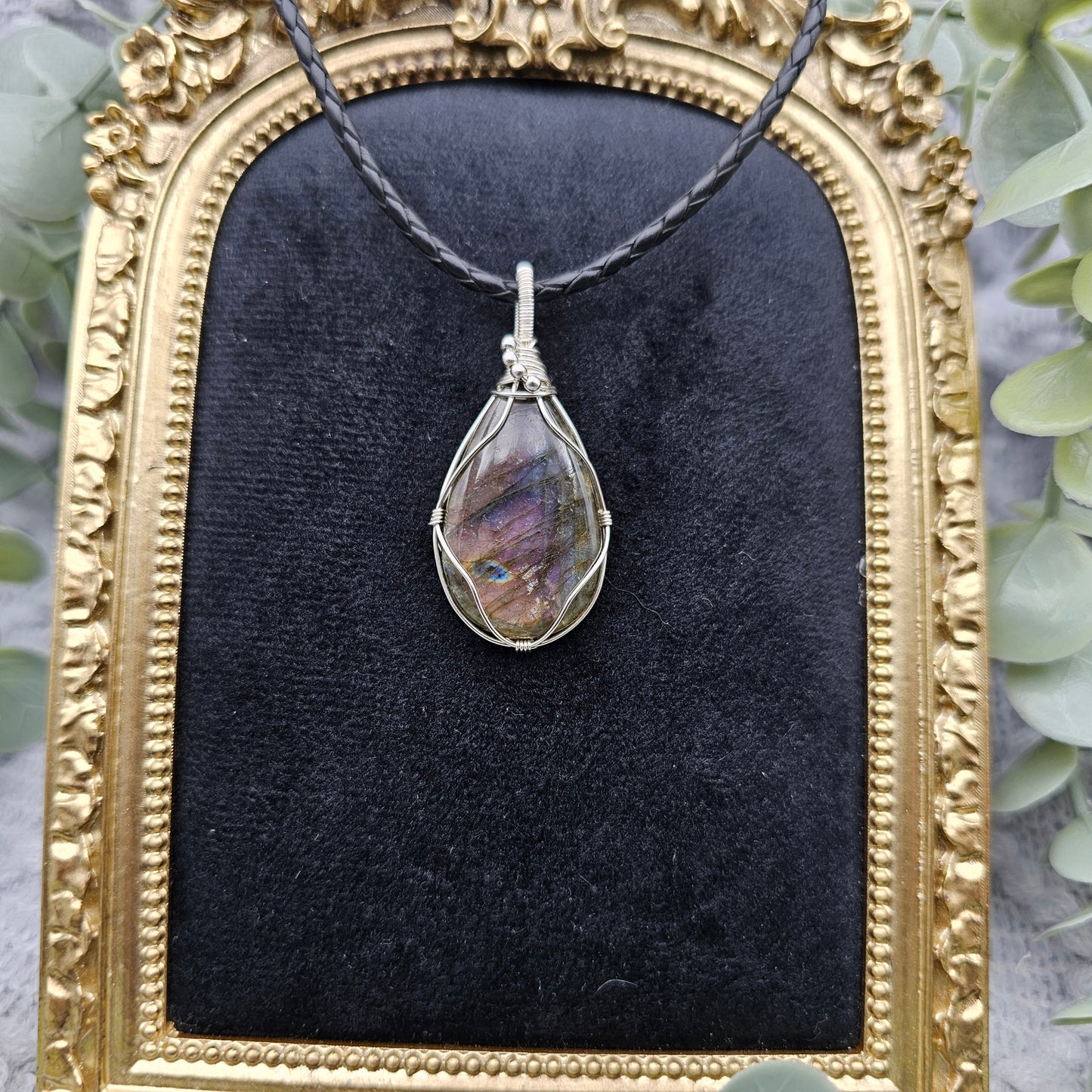 Labradorit Anhänger | 925er Silber | Edelstein Halskette