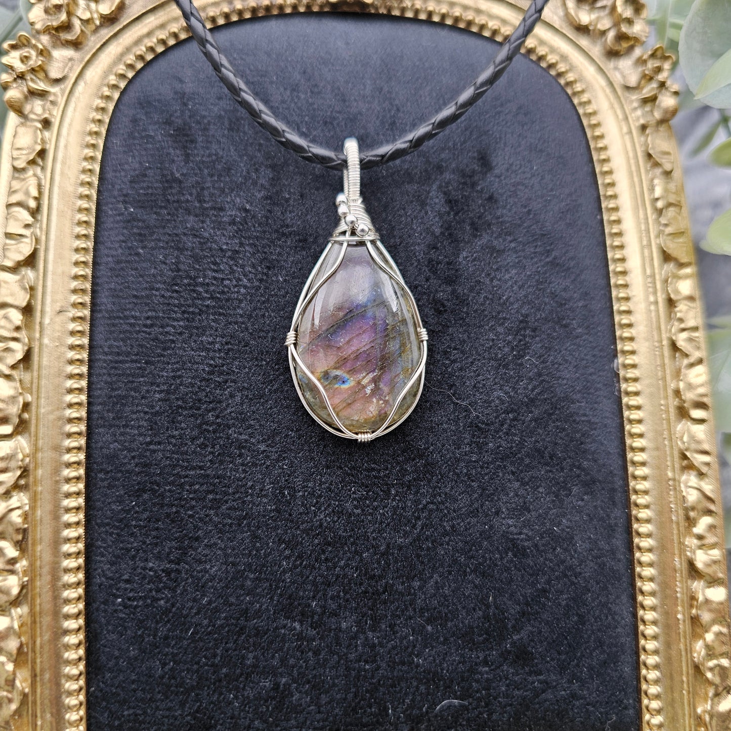 Labradorit Anhänger | 925er Silber | Edelstein Halskette