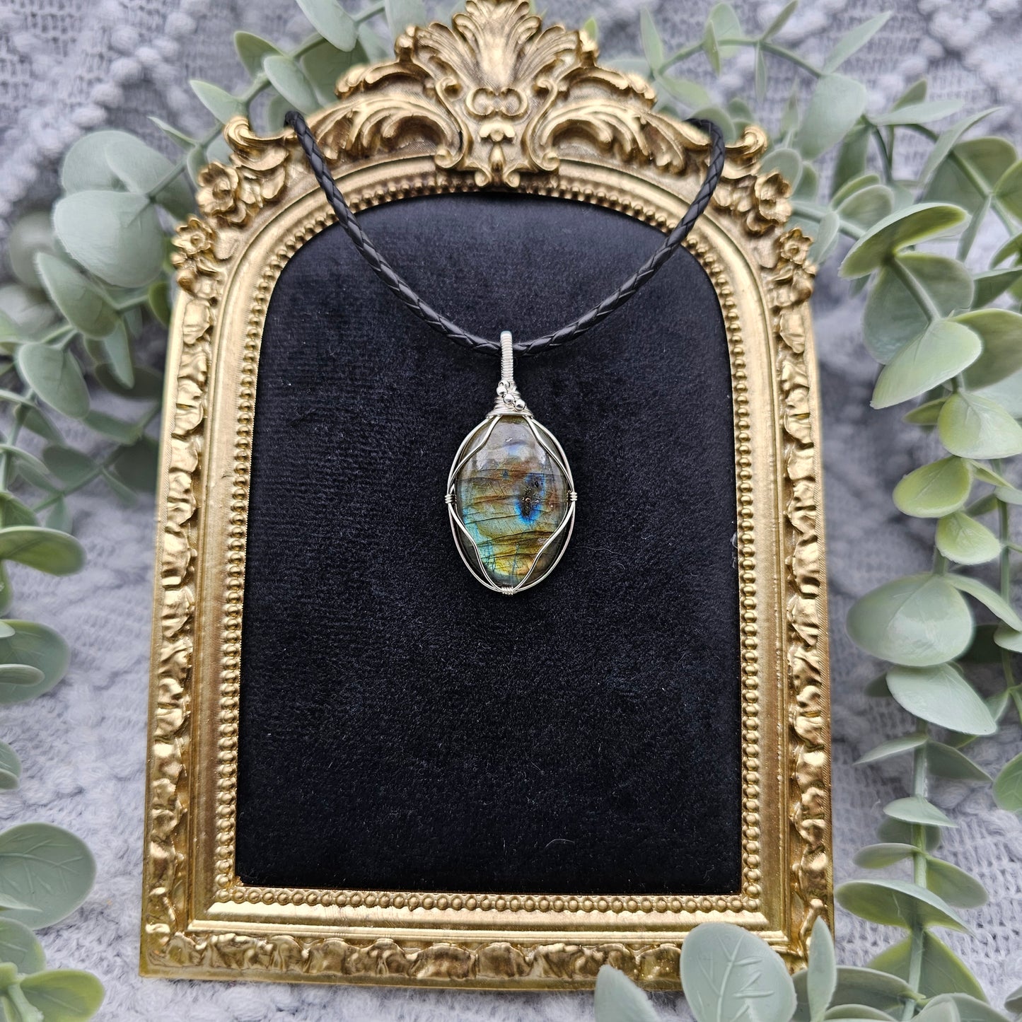 Labradorit Anhänger | 925er Silber | Edelstein Halskette