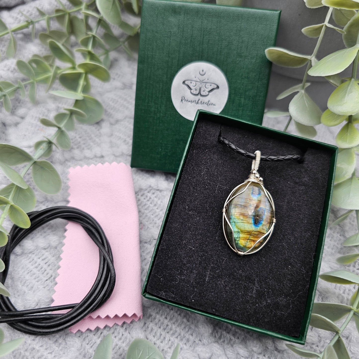 Labradorit Anhänger | 925er Silber | Edelstein Halskette