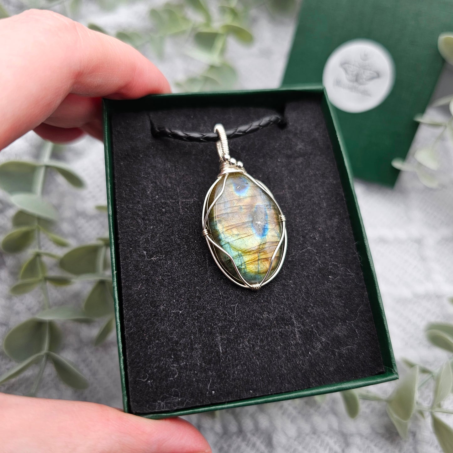 Labradorit Anhänger | 925er Silber | Edelstein Halskette