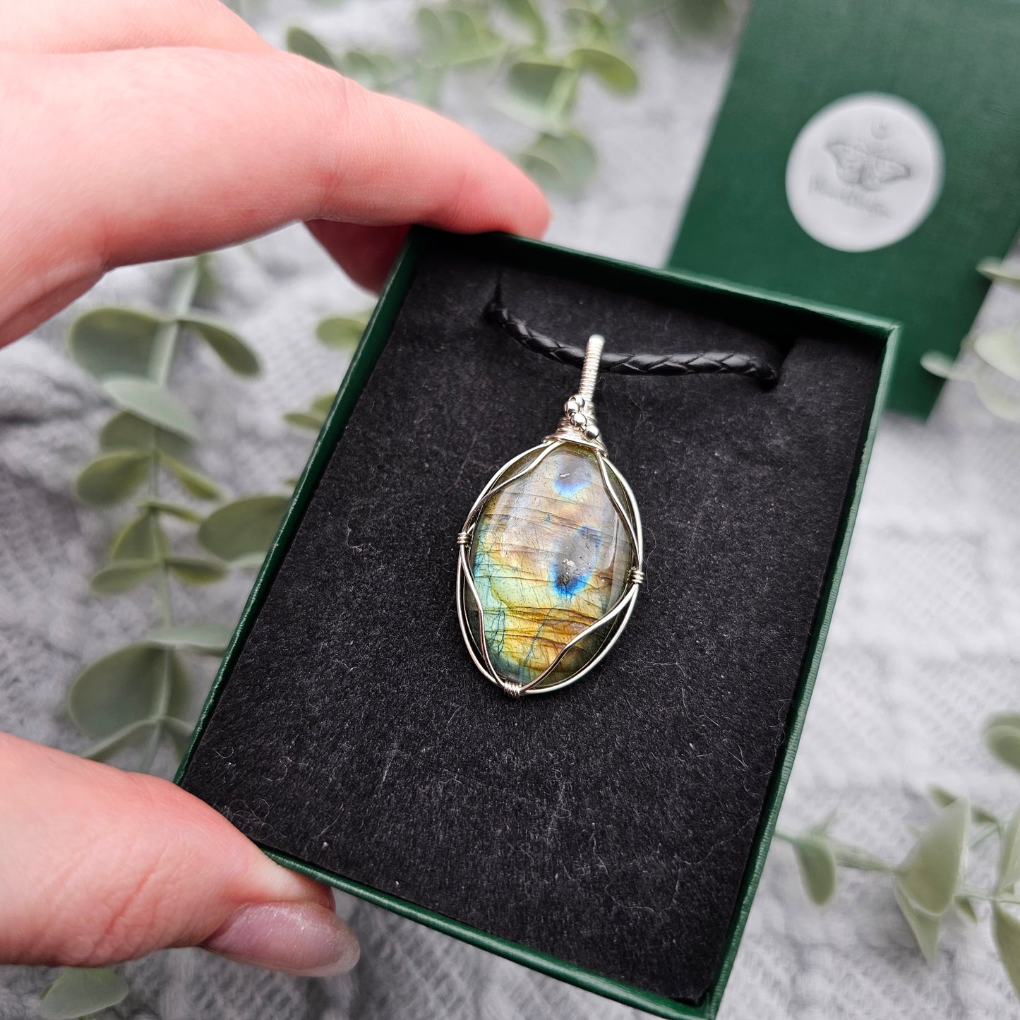 Labradorit Anhänger | 925er Silber | Edelstein Halskette