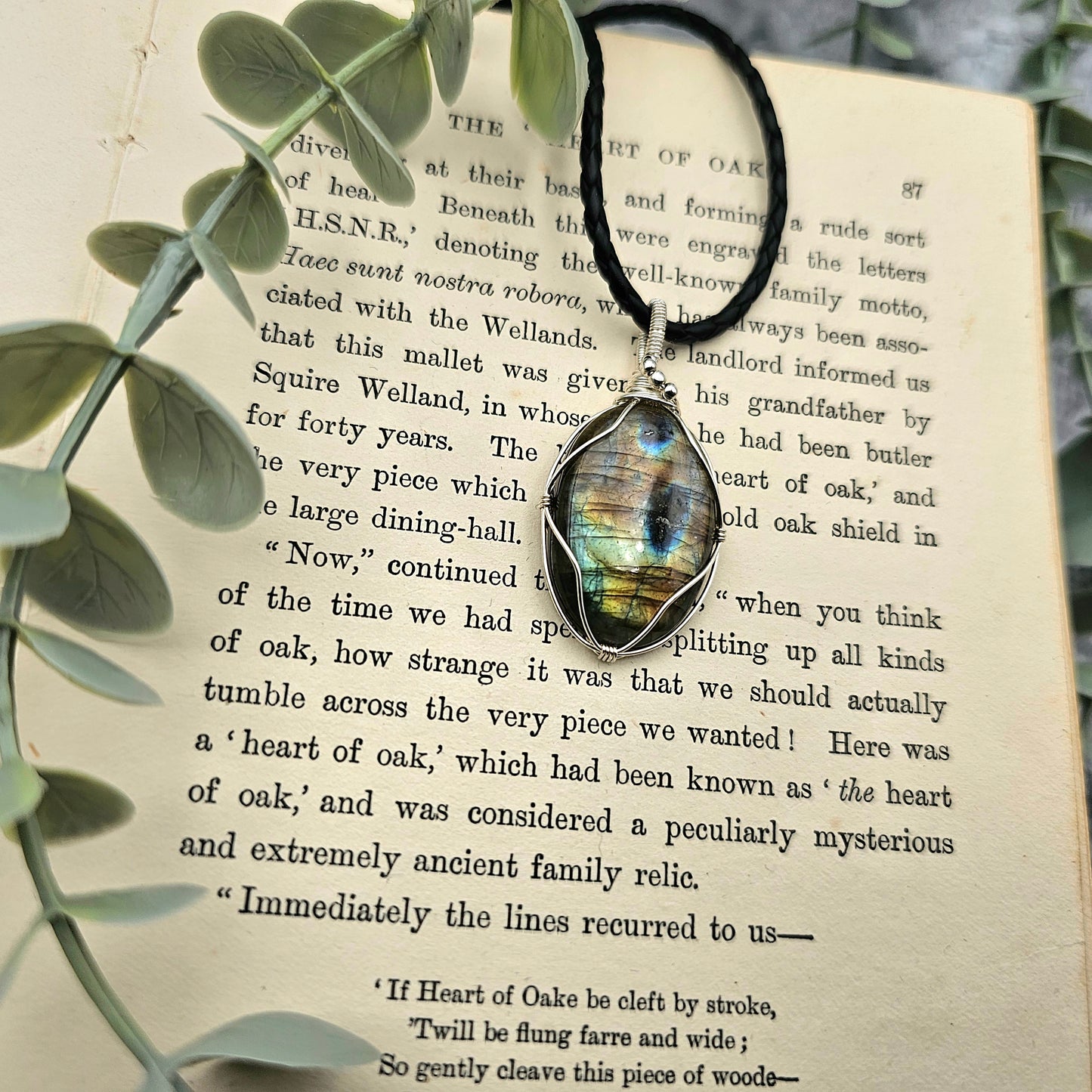 Labradorit Anhänger | 925er Silber | Edelstein Halskette