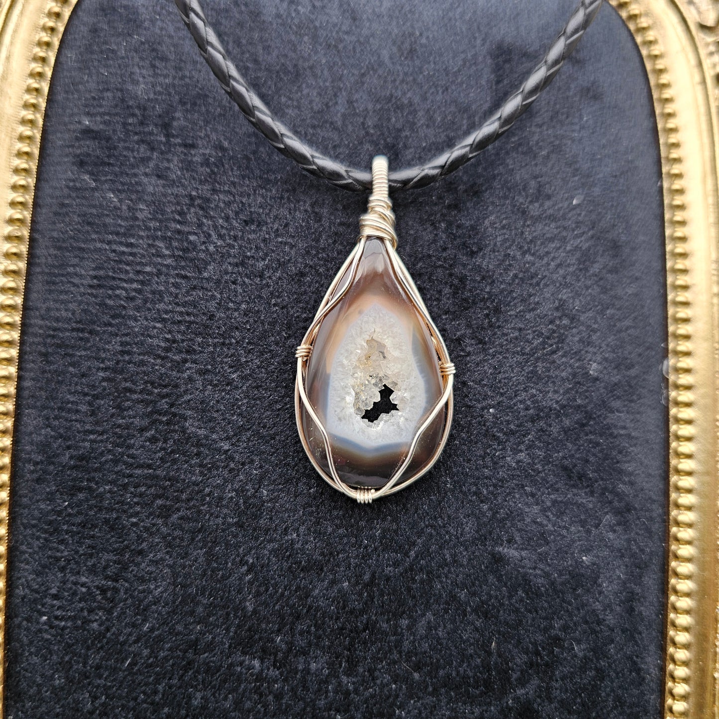 Achat Anhänger | 925er Silber | Edelstein Halskette