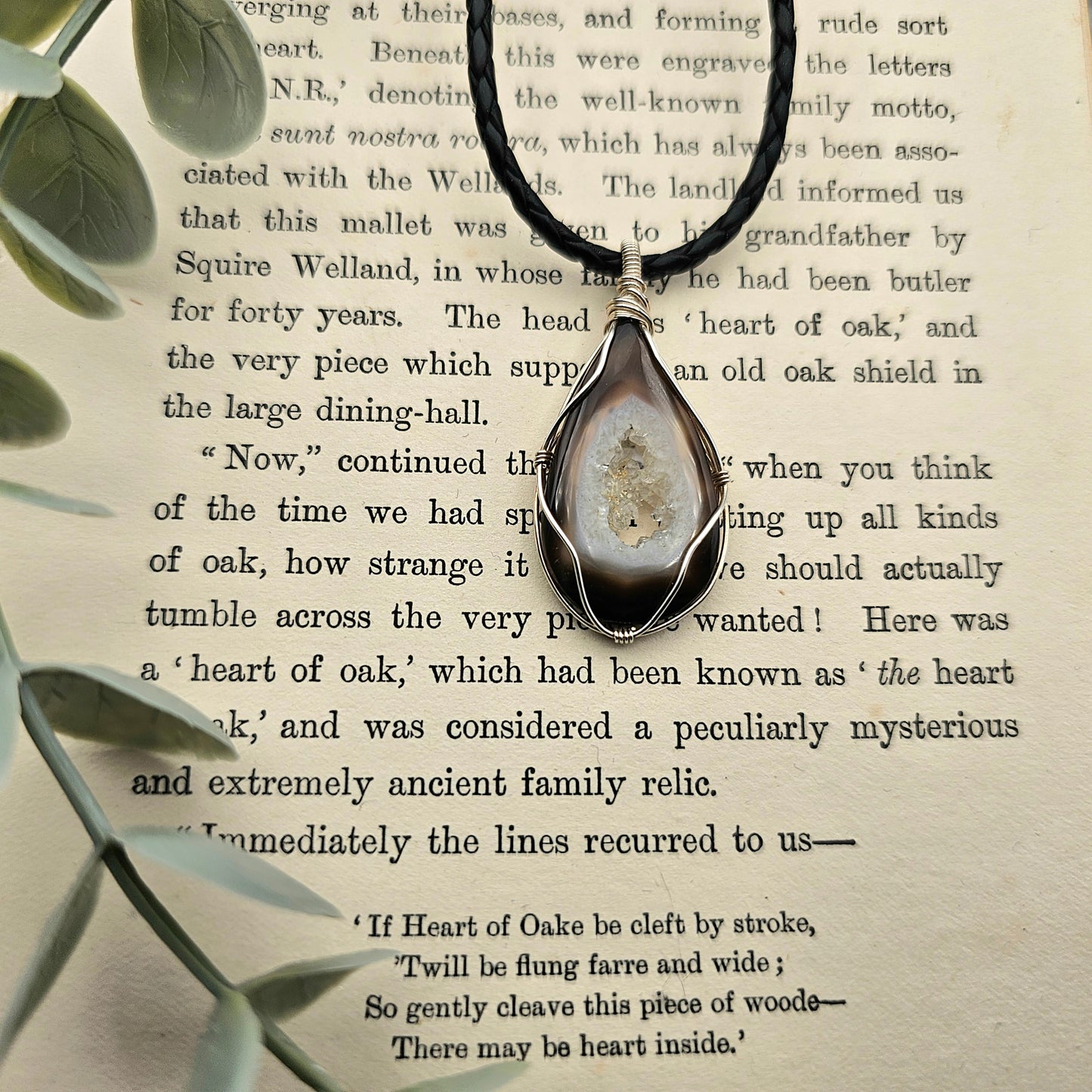 Achat Anhänger | 925er Silber | Edelstein Halskette