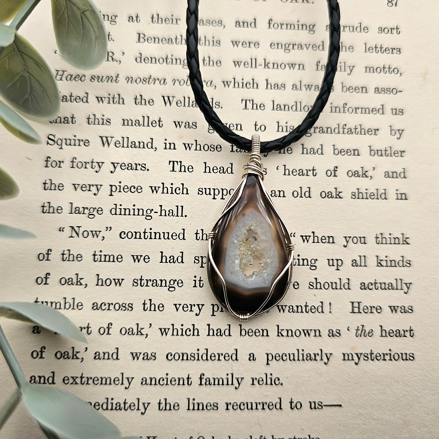 Achat Anhänger | 925er Silber | Edelstein Halskette