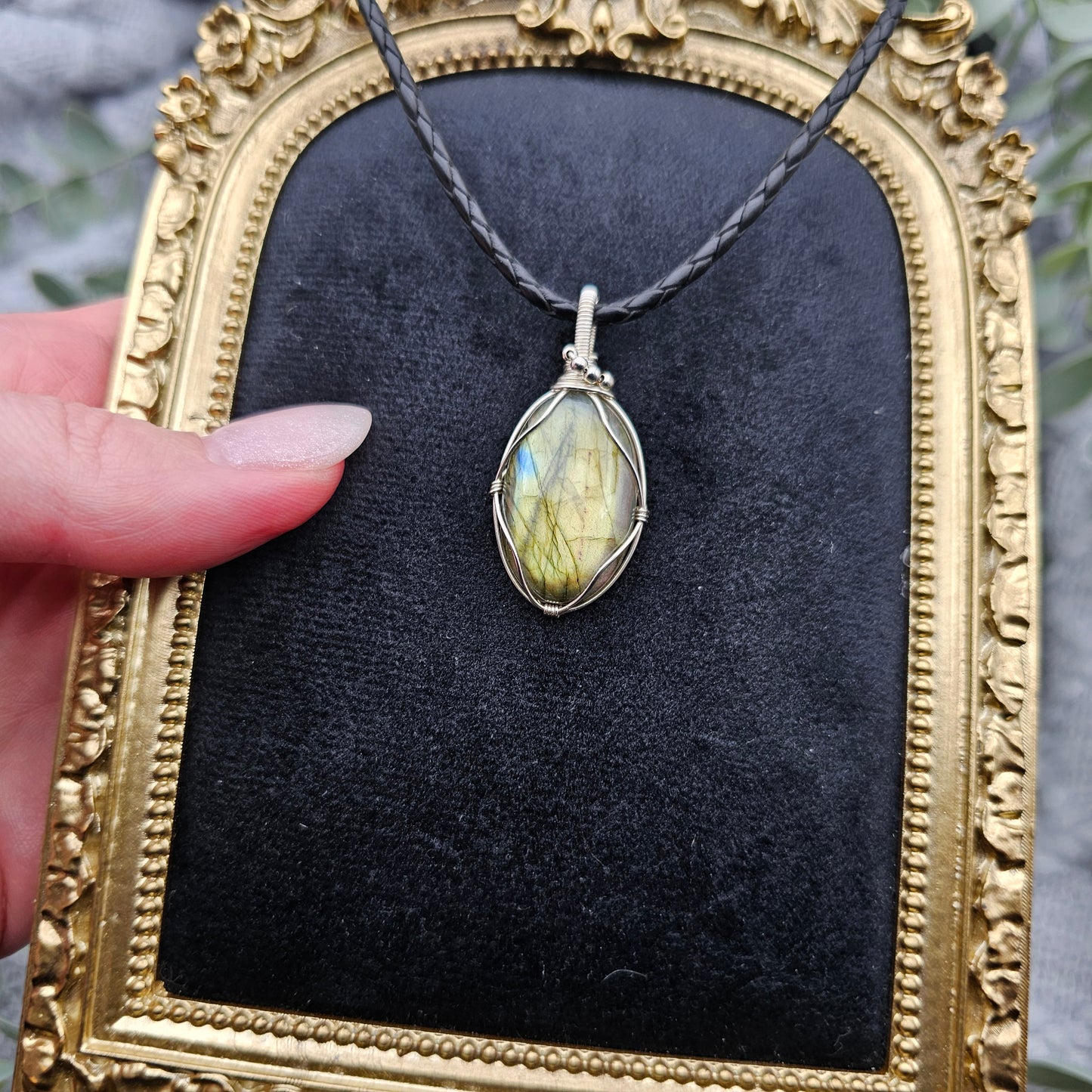 Labradorit Anhänger | 925er Silber | Edelstein Halskette