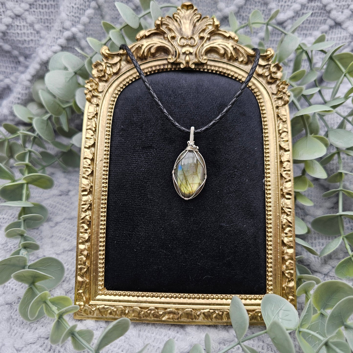 Labradorit Anhänger | 925er Silber | Edelstein Halskette