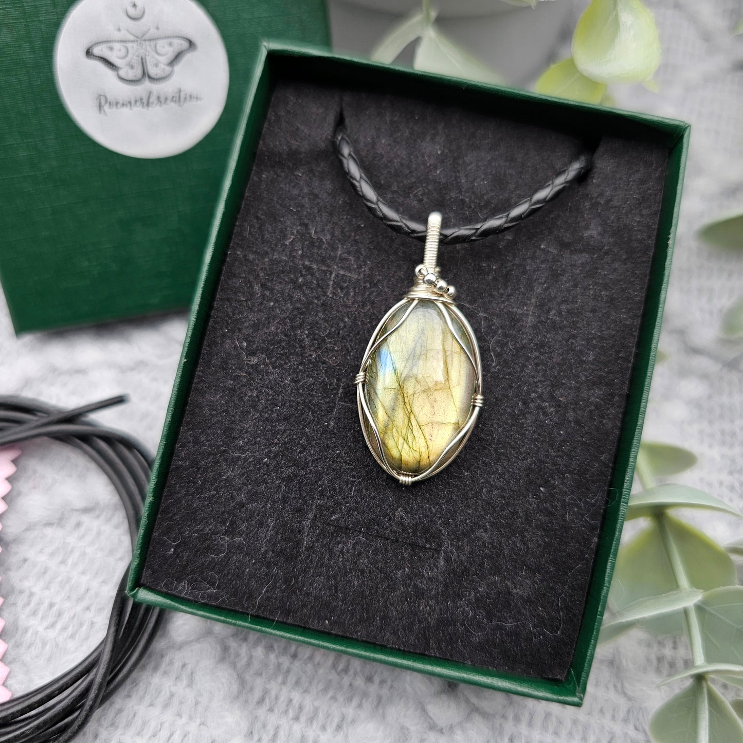 Labradorit Anhänger | 925er Silber | Edelstein Halskette