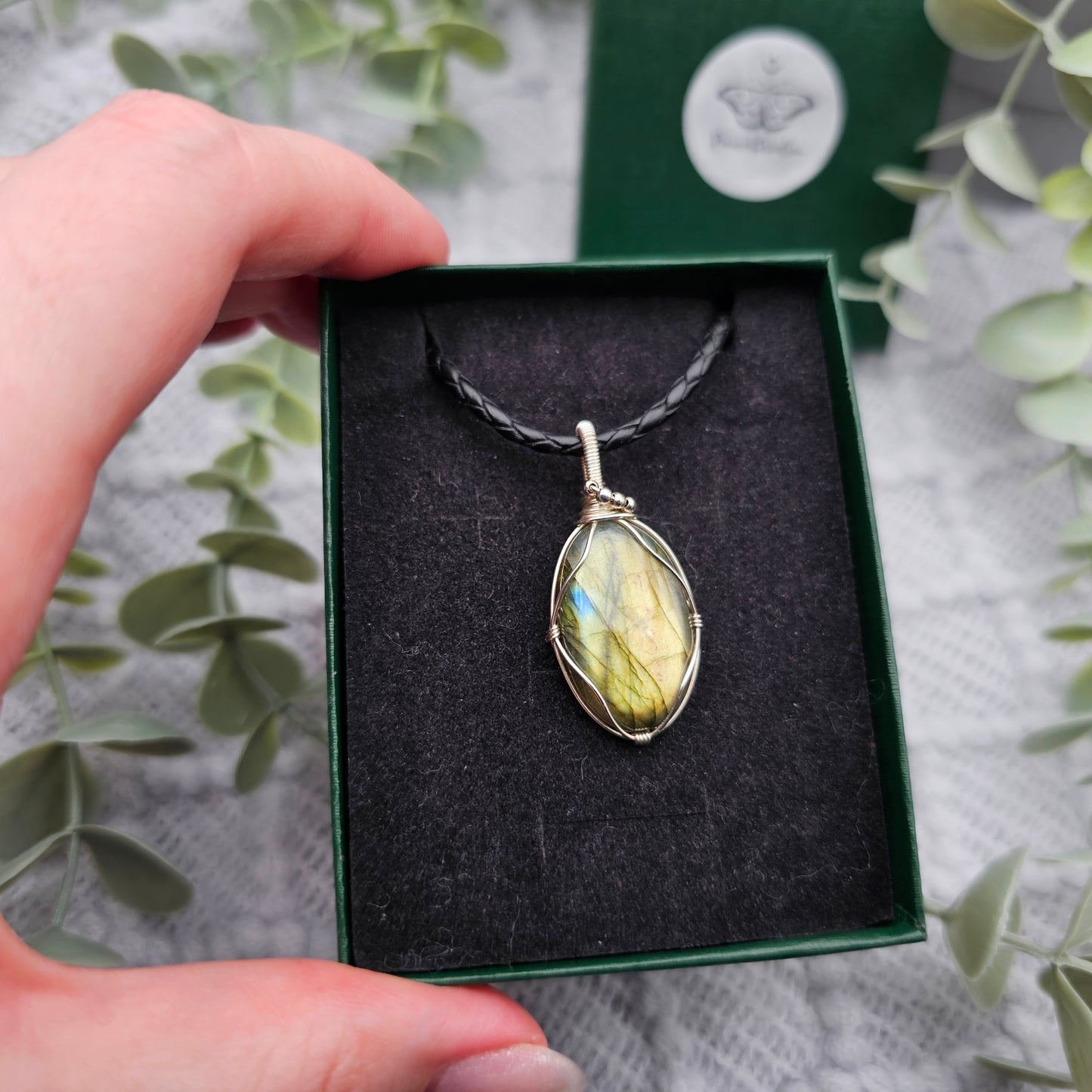 Labradorit Anhänger | 925er Silber | Edelstein Halskette