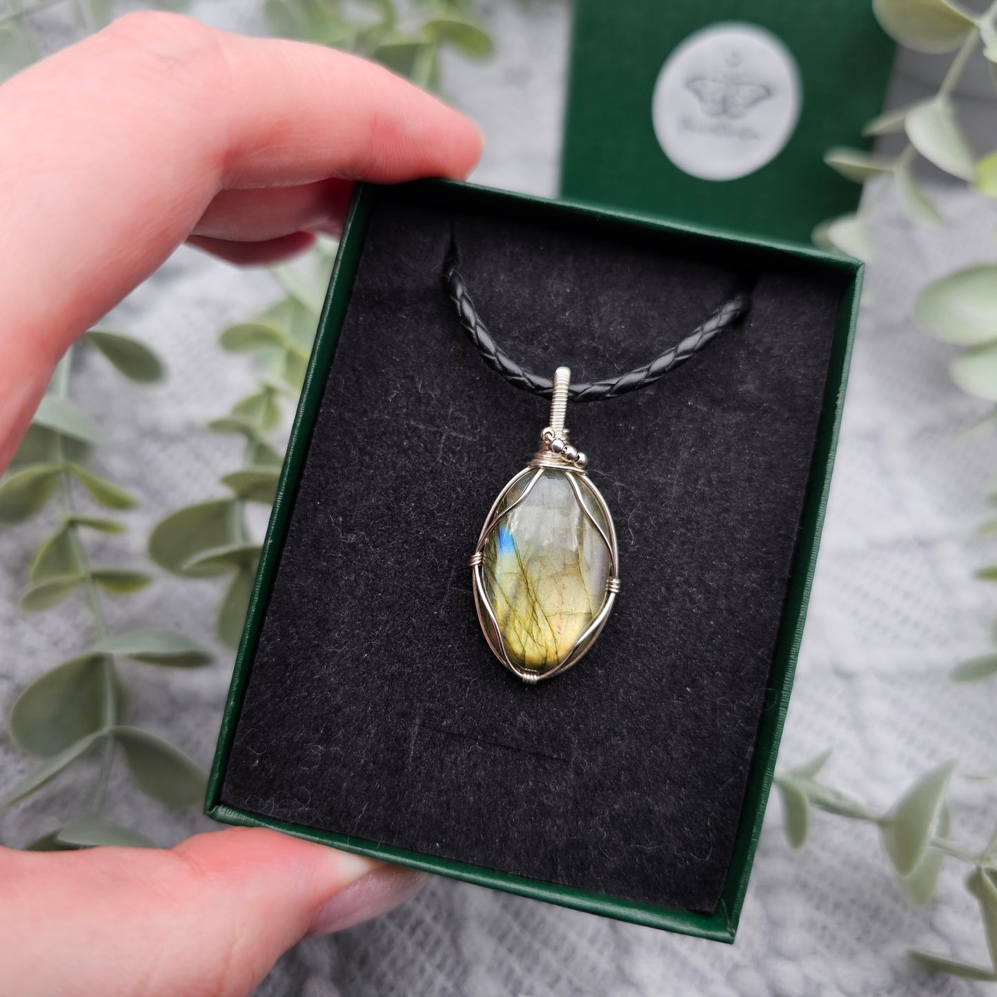 Labradorit Anhänger | 925er Silber | Edelstein Halskette