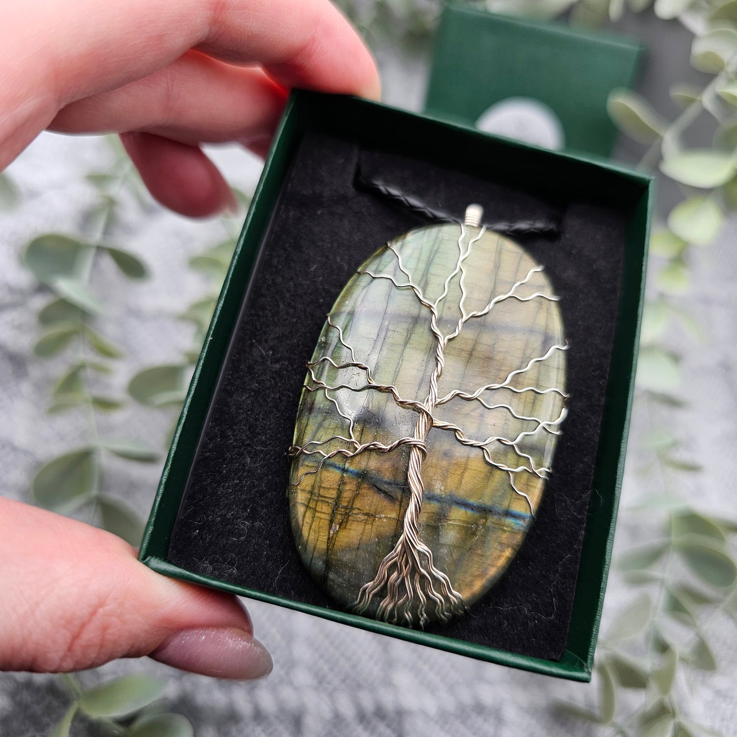 Labradorite Tree of Life Pendant | 925 Sterling Silver | Gemstone Necklace