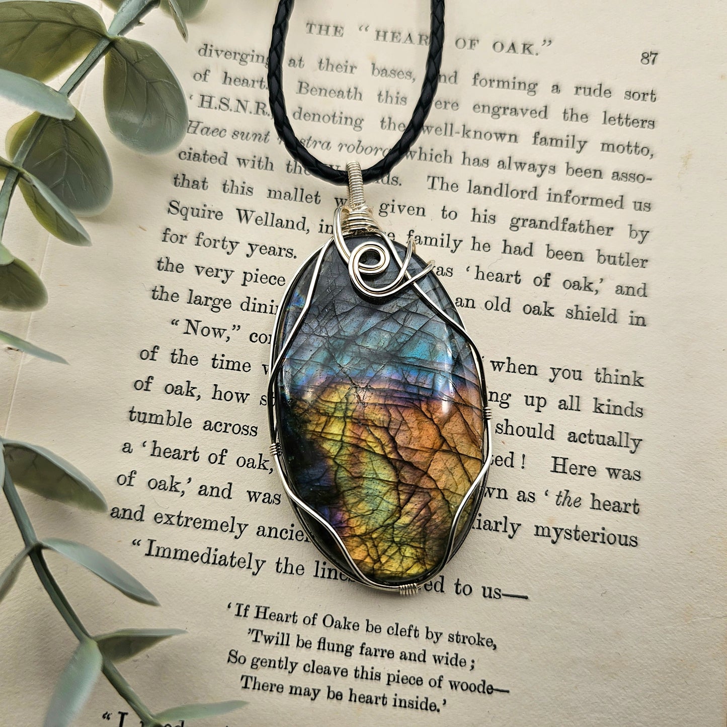 Labradorit Anhänger | 925er Silber | Edelstein Halskette