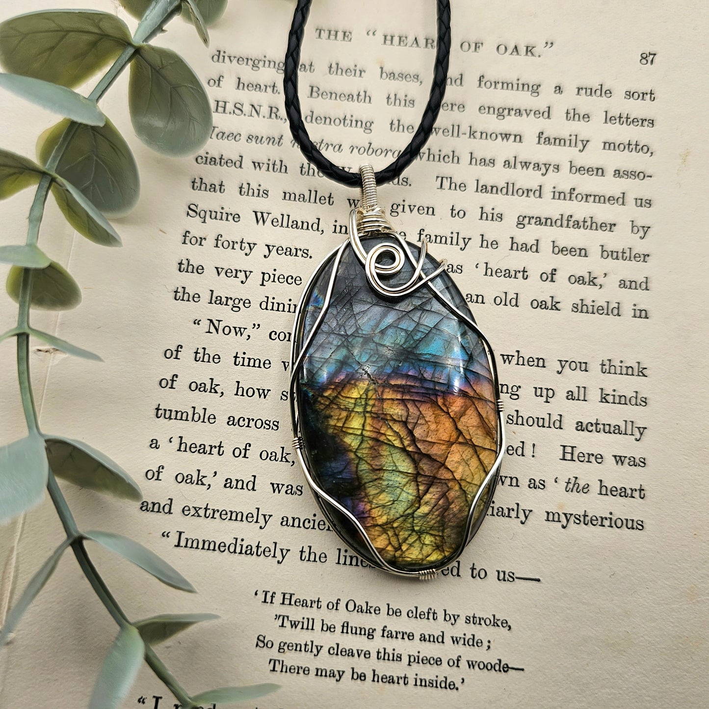 Labradorit Anhänger | 925er Silber | Edelstein Halskette