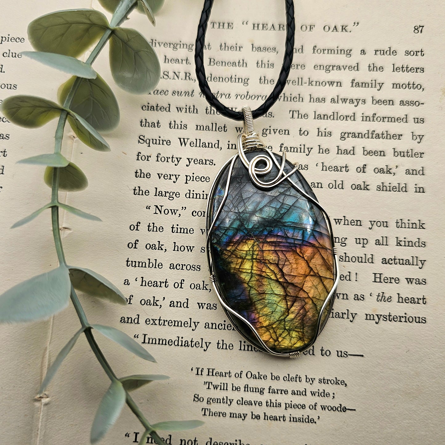 Labradorit Anhänger | 925er Silber | Edelstein Halskette