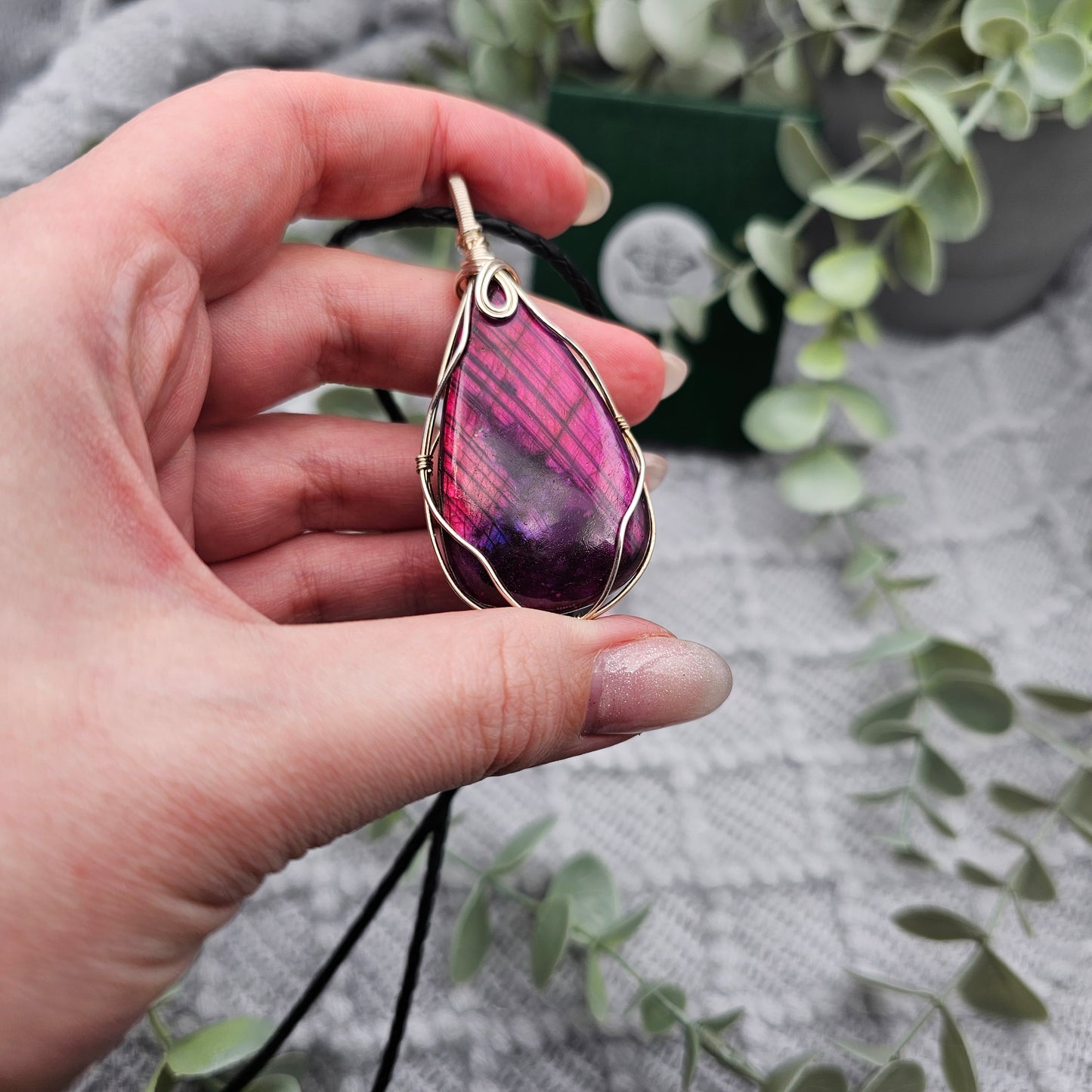 Labradorite Tumbled Pendant | 925 Sterling Silver | Gemstone Necklace