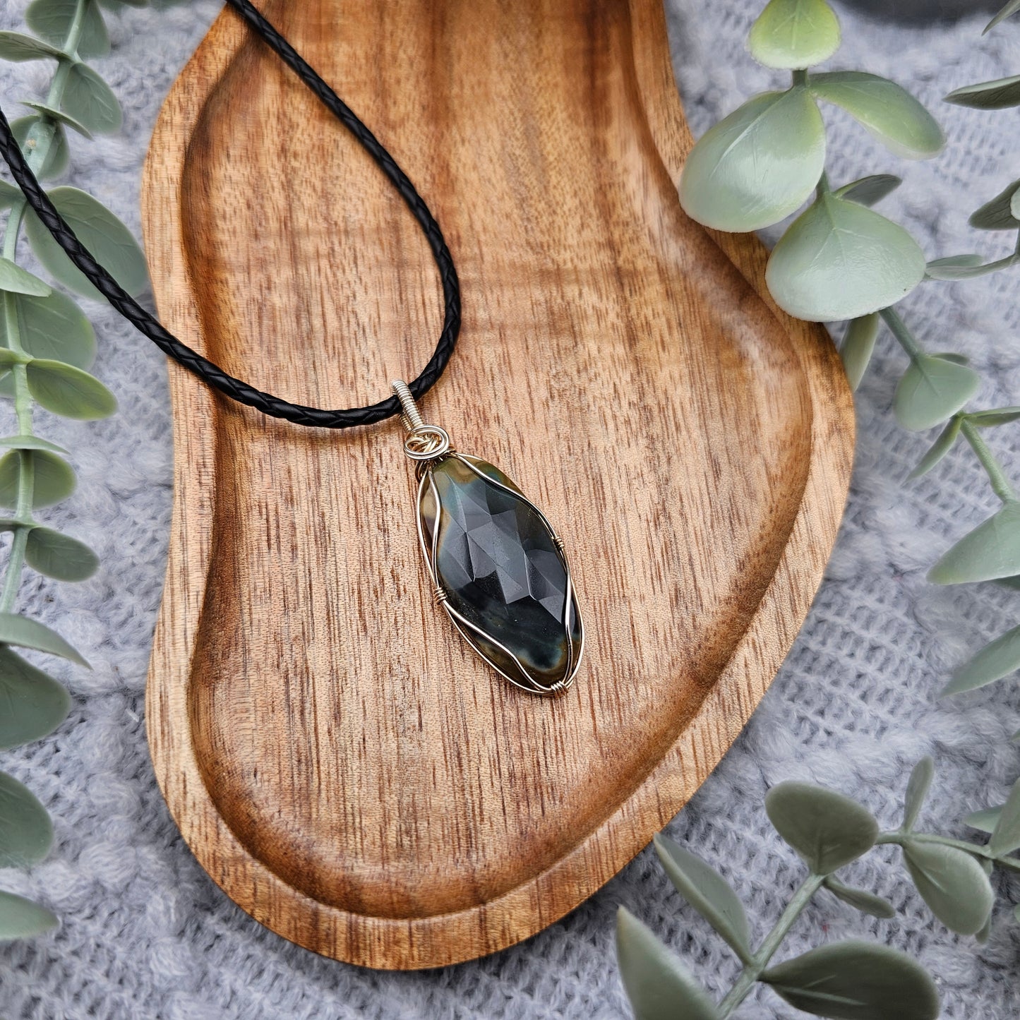 Jaspis Anhänger | 925er Silber | Edelstein Halskette