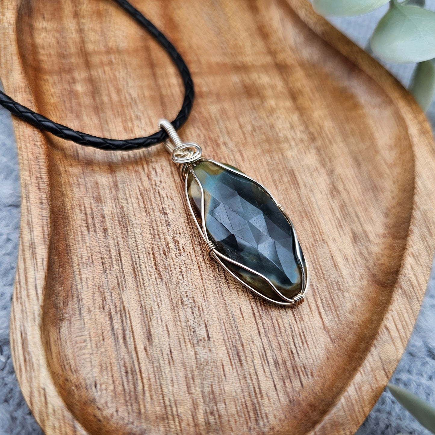 Jaspis Anhänger | 925er Silber | Edelstein Halskette