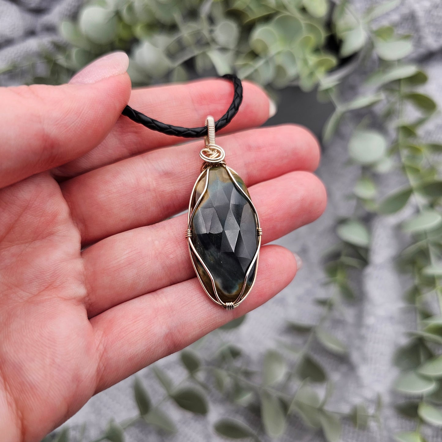 Jaspis Anhänger | 925er Silber | Edelstein Halskette