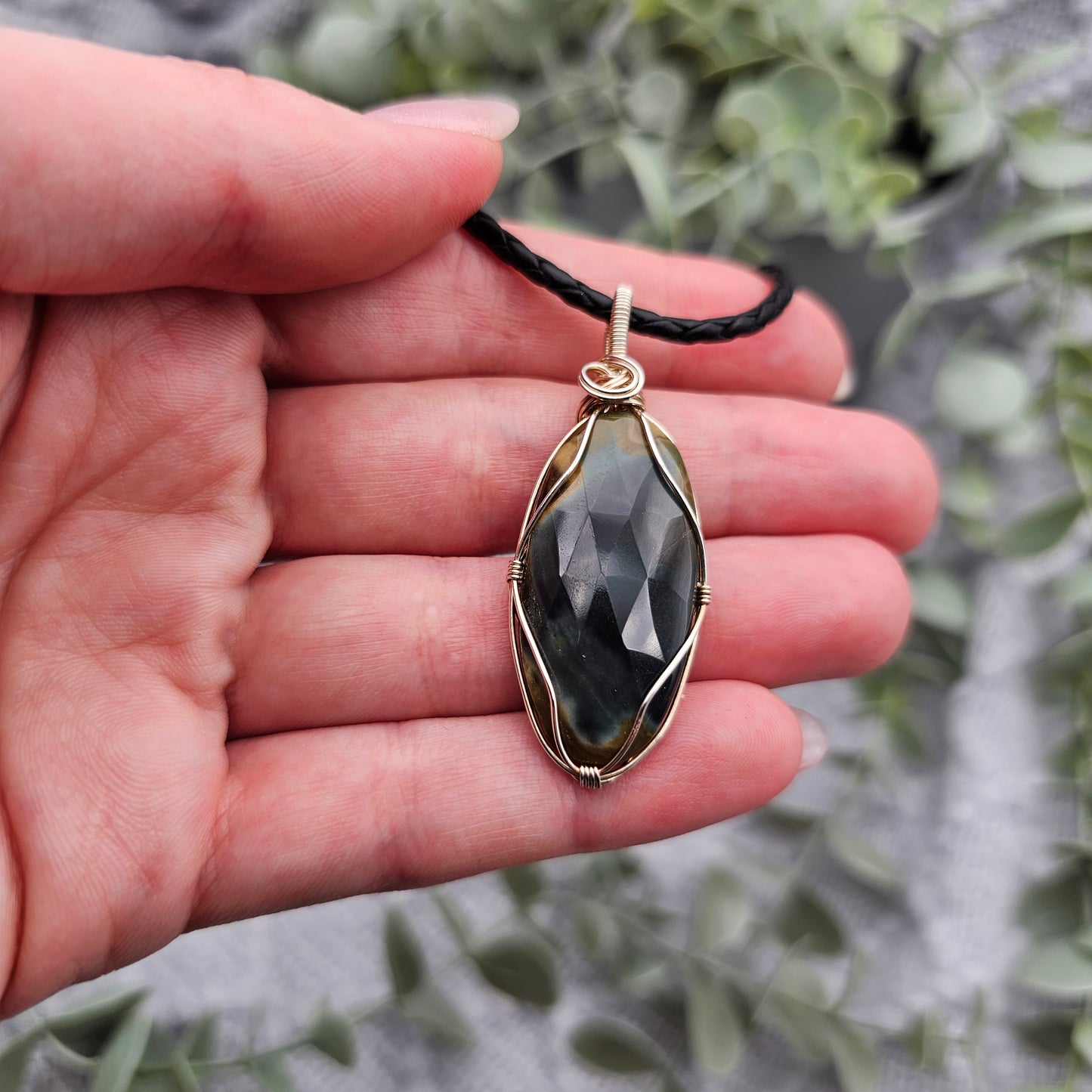 Jaspis Anhänger | 925er Silber | Edelstein Halskette