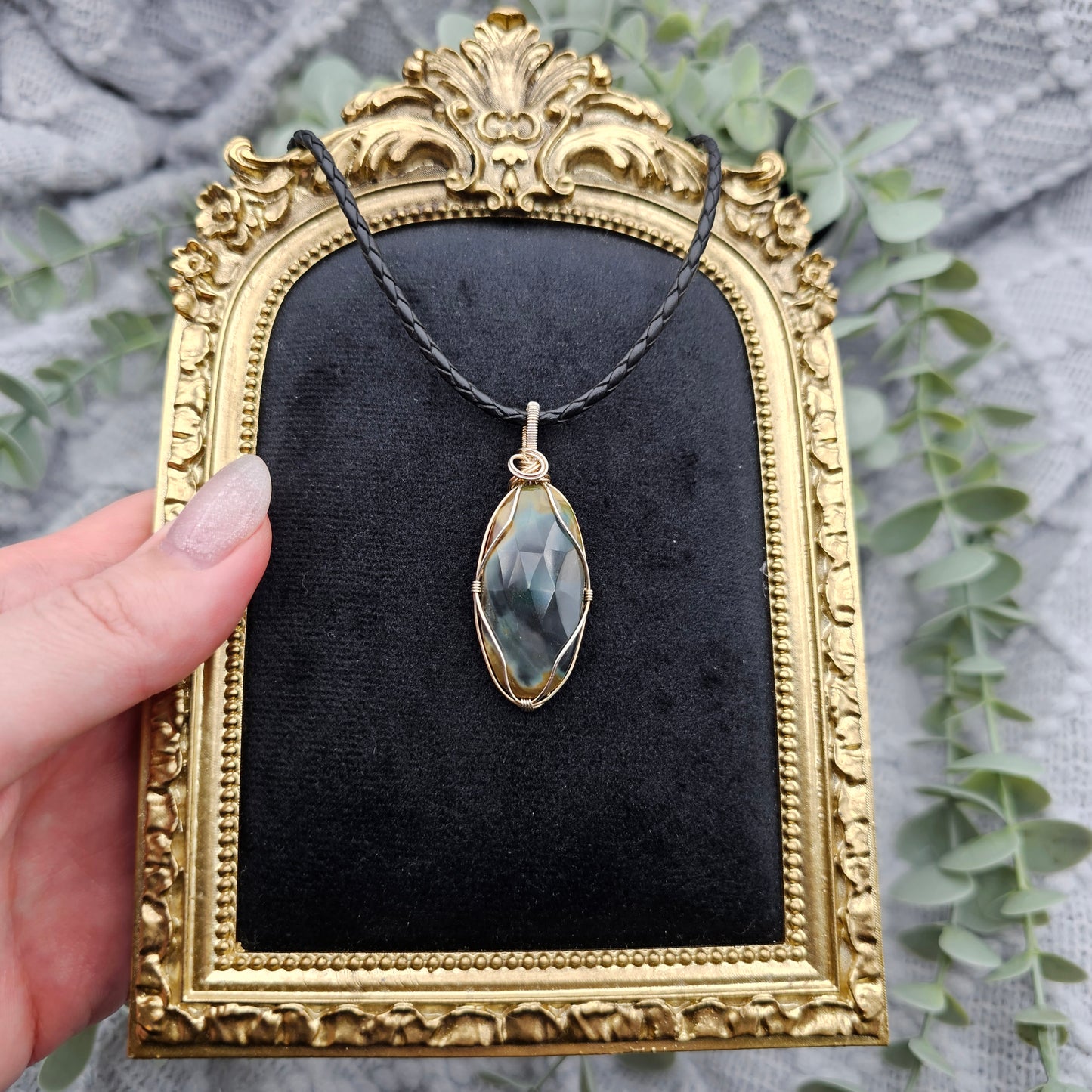 Jaspis Anhänger | 925er Silber | Edelstein Halskette