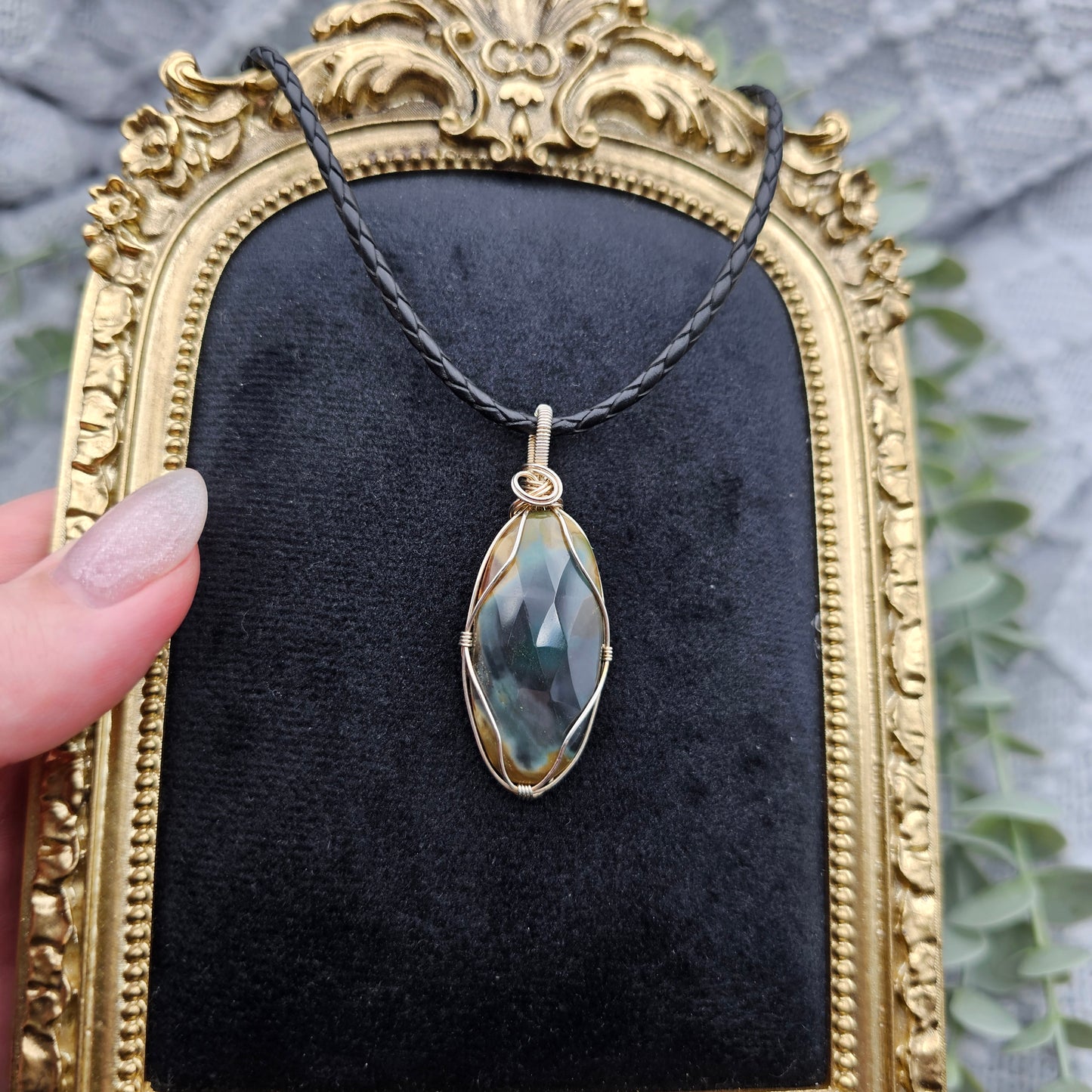 Jaspis Anhänger | 925er Silber | Edelstein Halskette