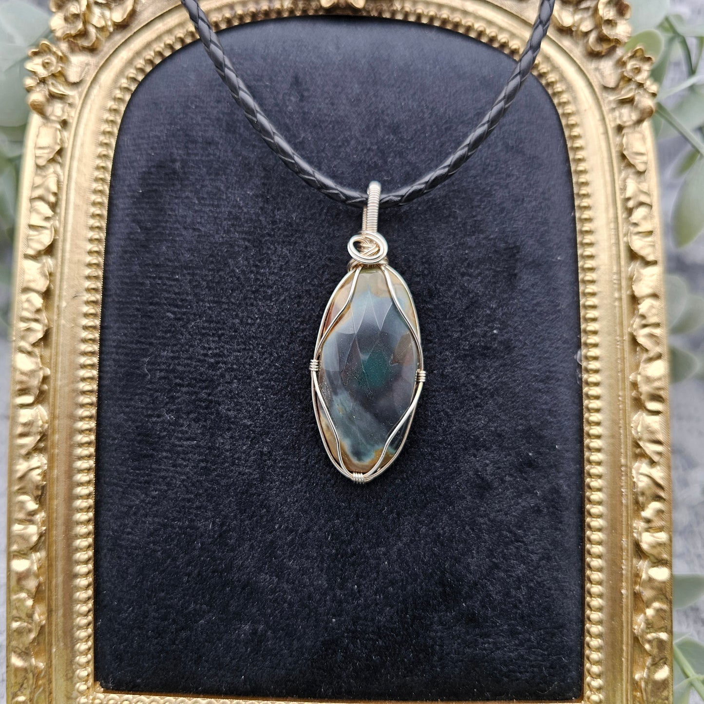 Jaspis Anhänger | 925er Silber | Edelstein Halskette