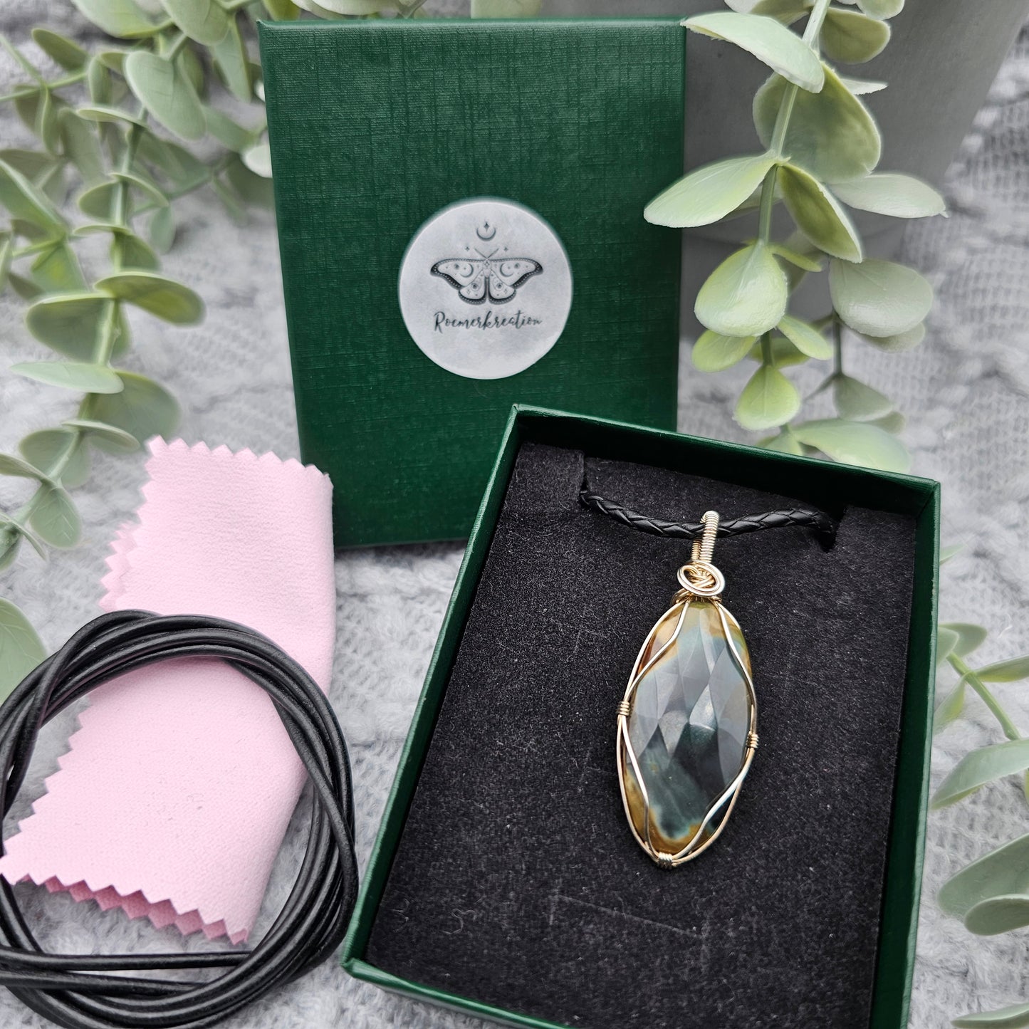 Jaspis Anhänger | 925er Silber | Edelstein Halskette