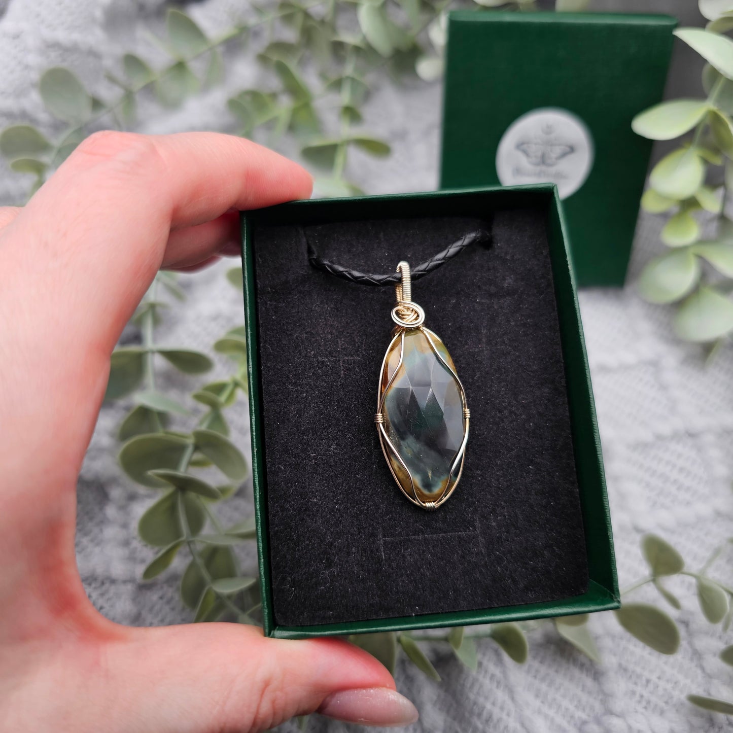 Jaspis Anhänger | 925er Silber | Edelstein Halskette