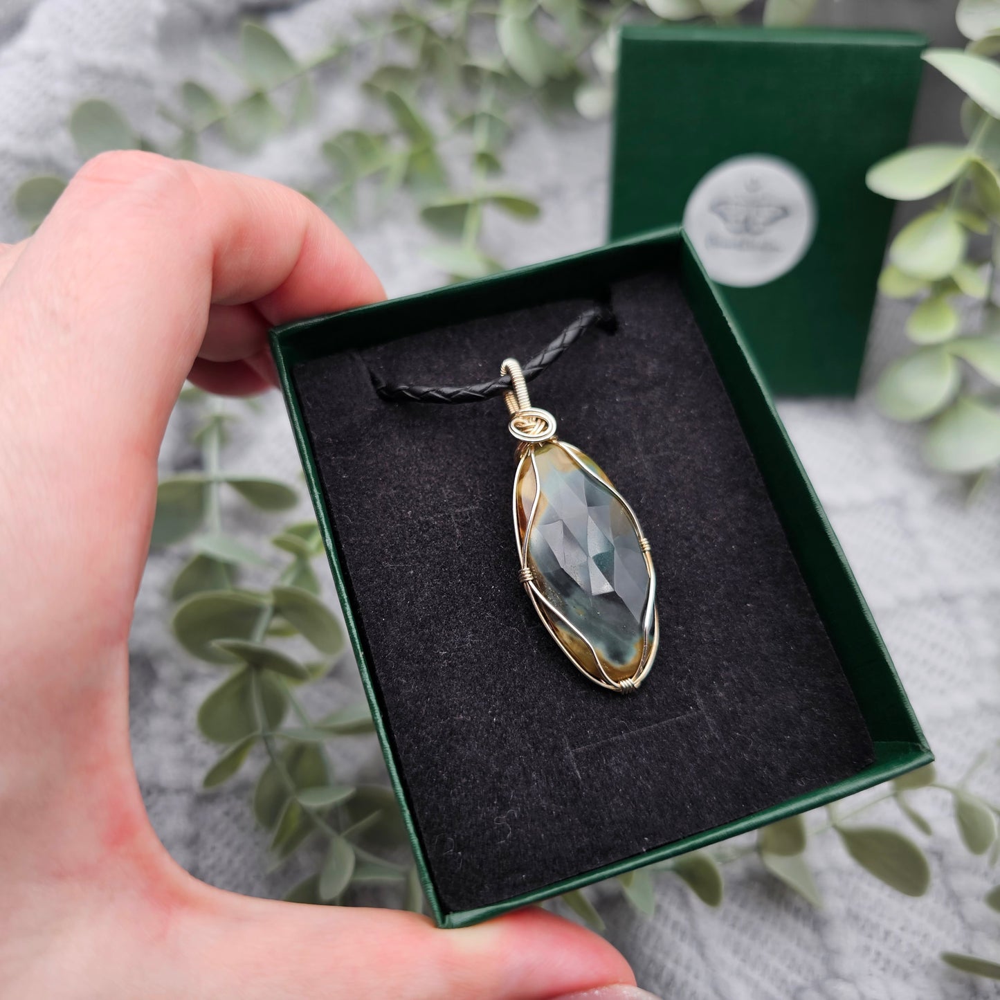 Jaspis Anhänger | 925er Silber | Edelstein Halskette