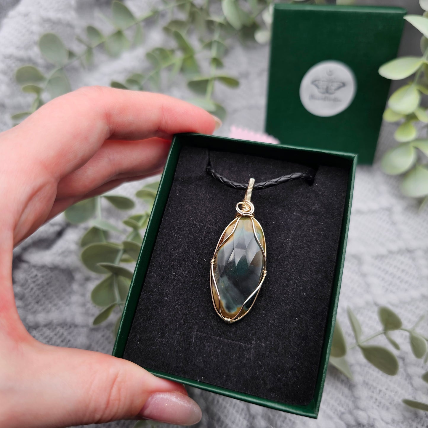 Jaspis Anhänger | 925er Silber | Edelstein Halskette