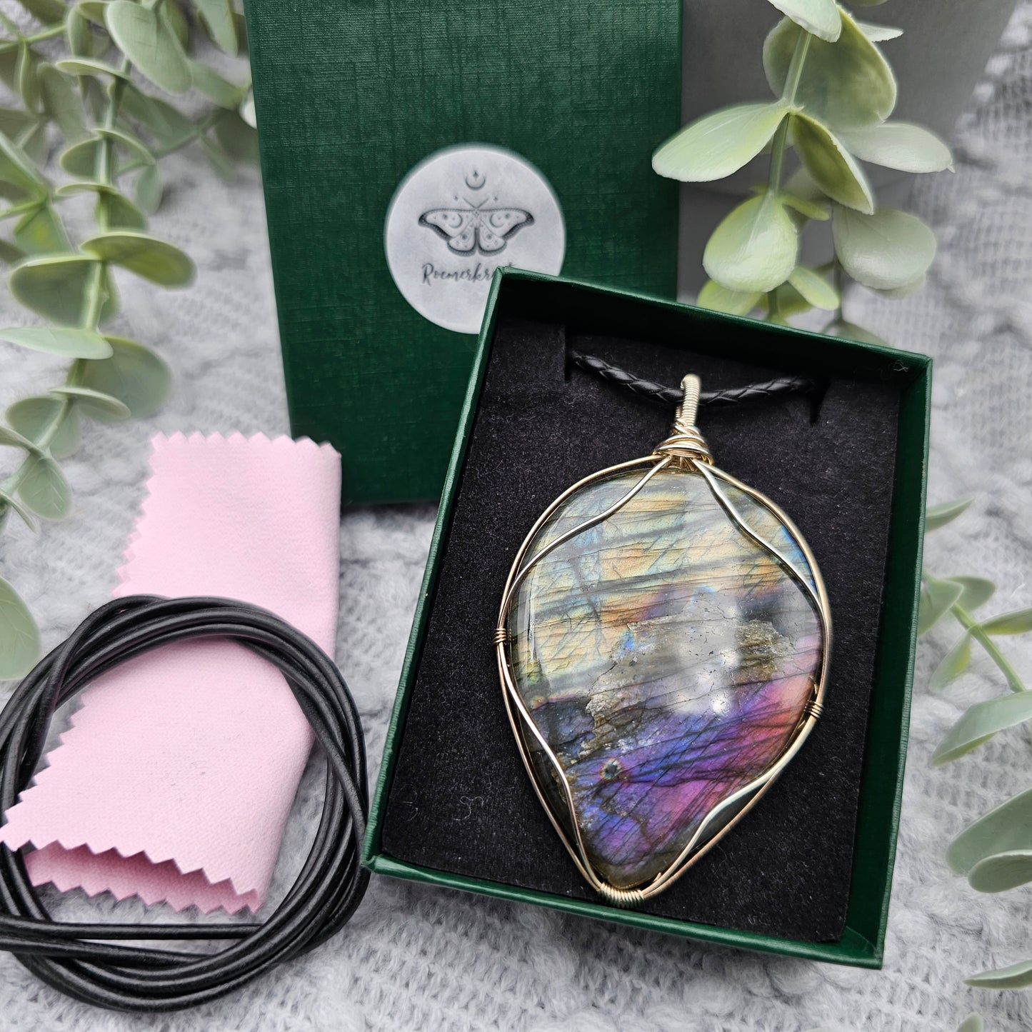 Labradorit Anhänger | 925er Silber | Edelstein Halskette