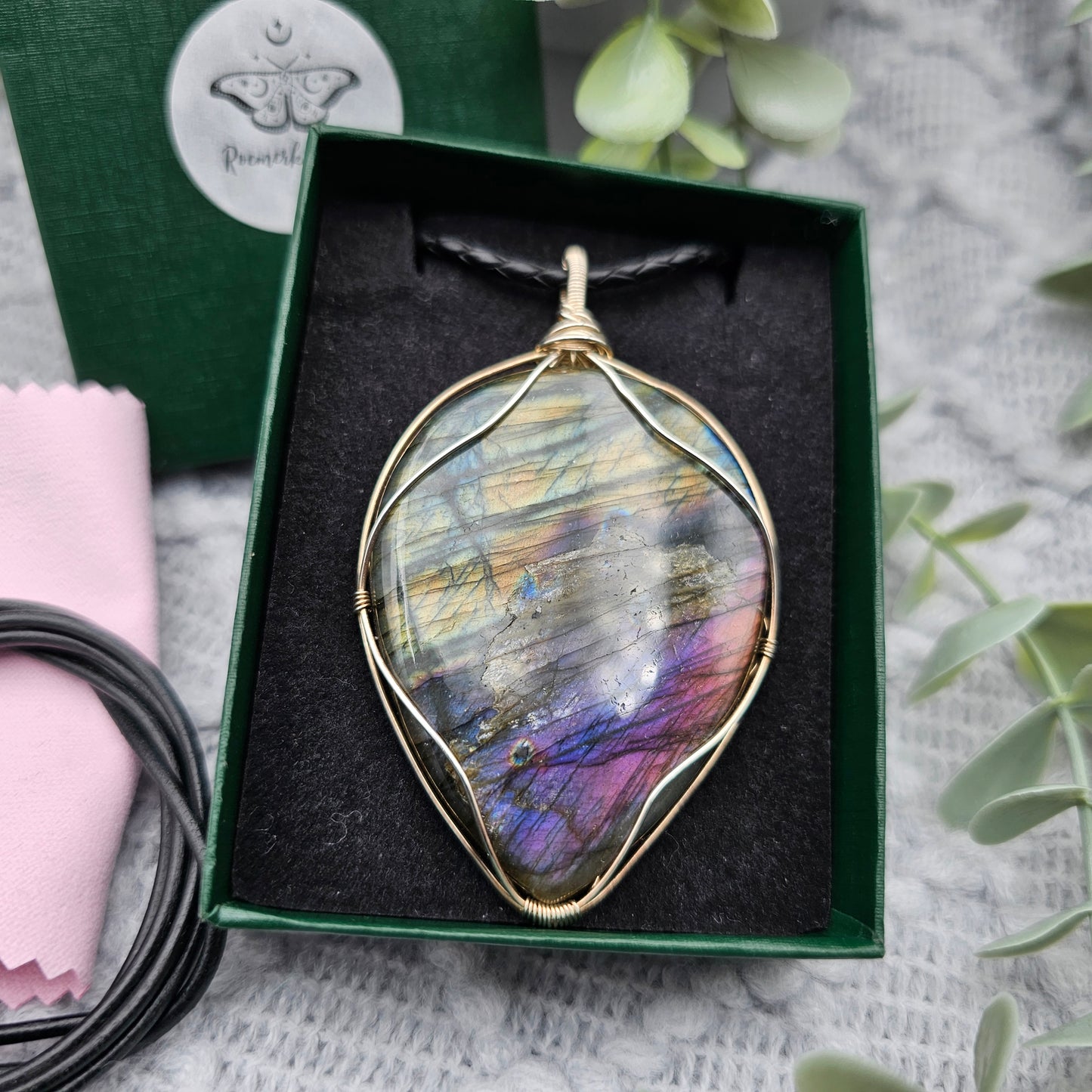 Labradorit Anhänger | 925er Silber | Edelstein Halskette