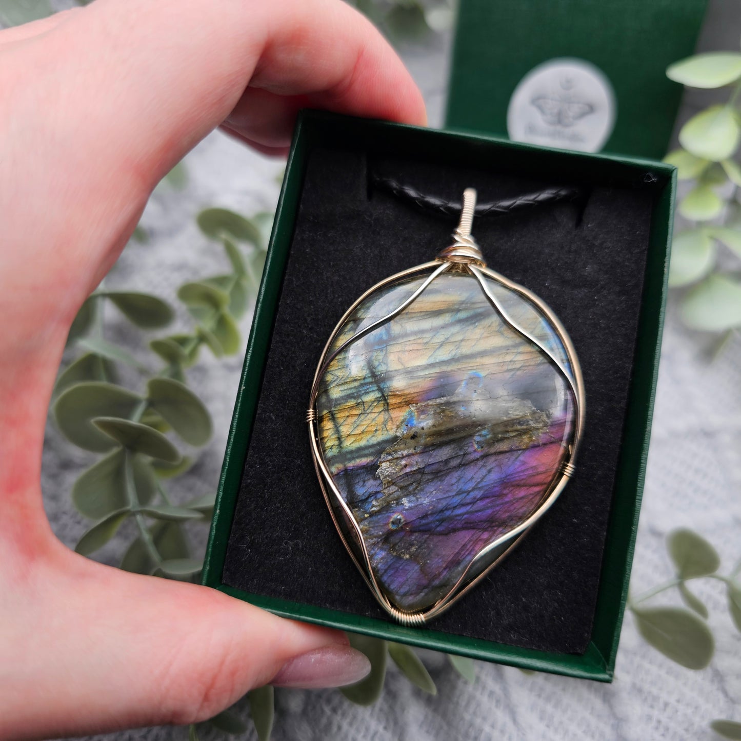 Labradorit Anhänger | 925er Silber | Edelstein Halskette