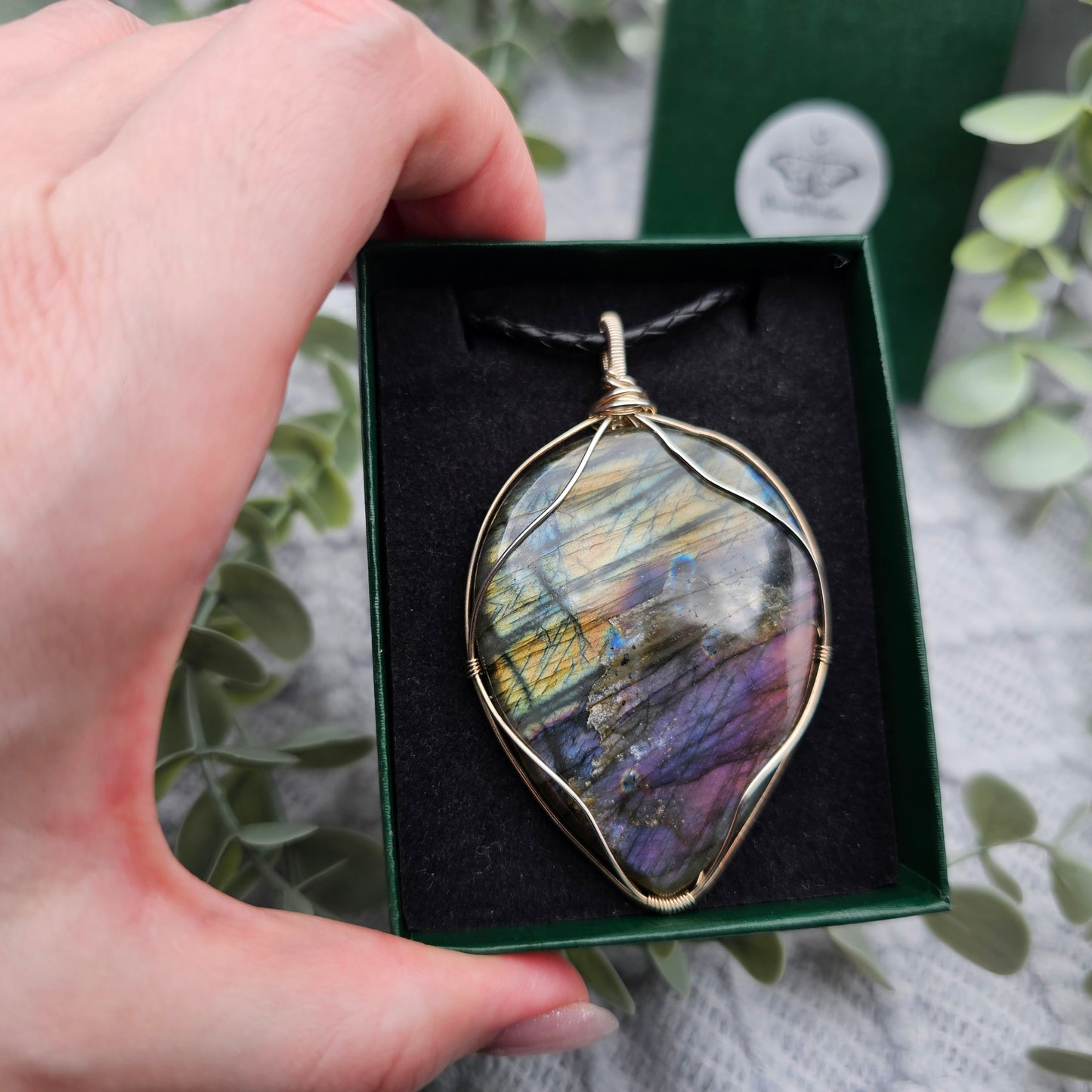 Labradorit Anhänger | 925er Silber | Edelstein Halskette