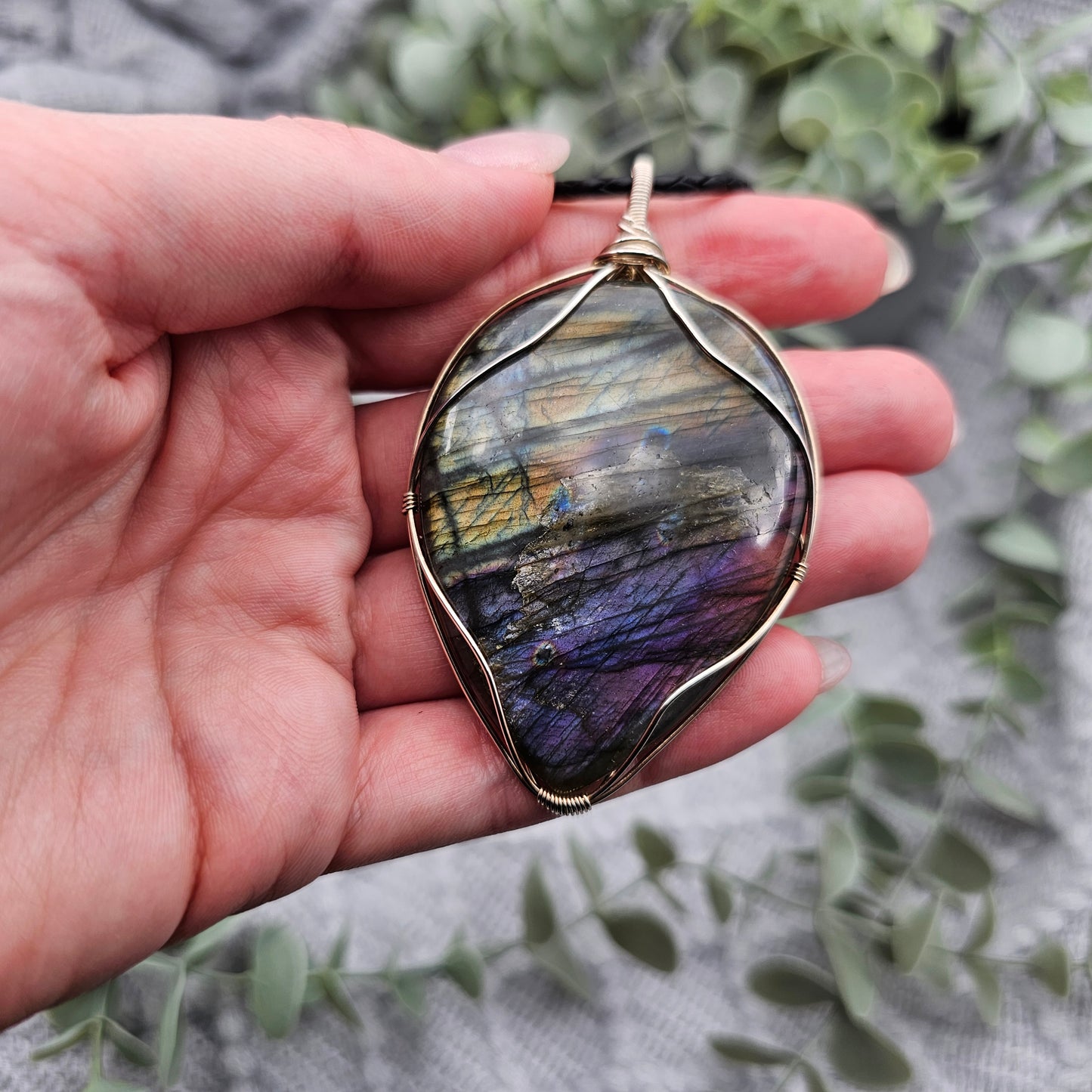 Labradorit Anhänger | 925er Silber | Edelstein Halskette