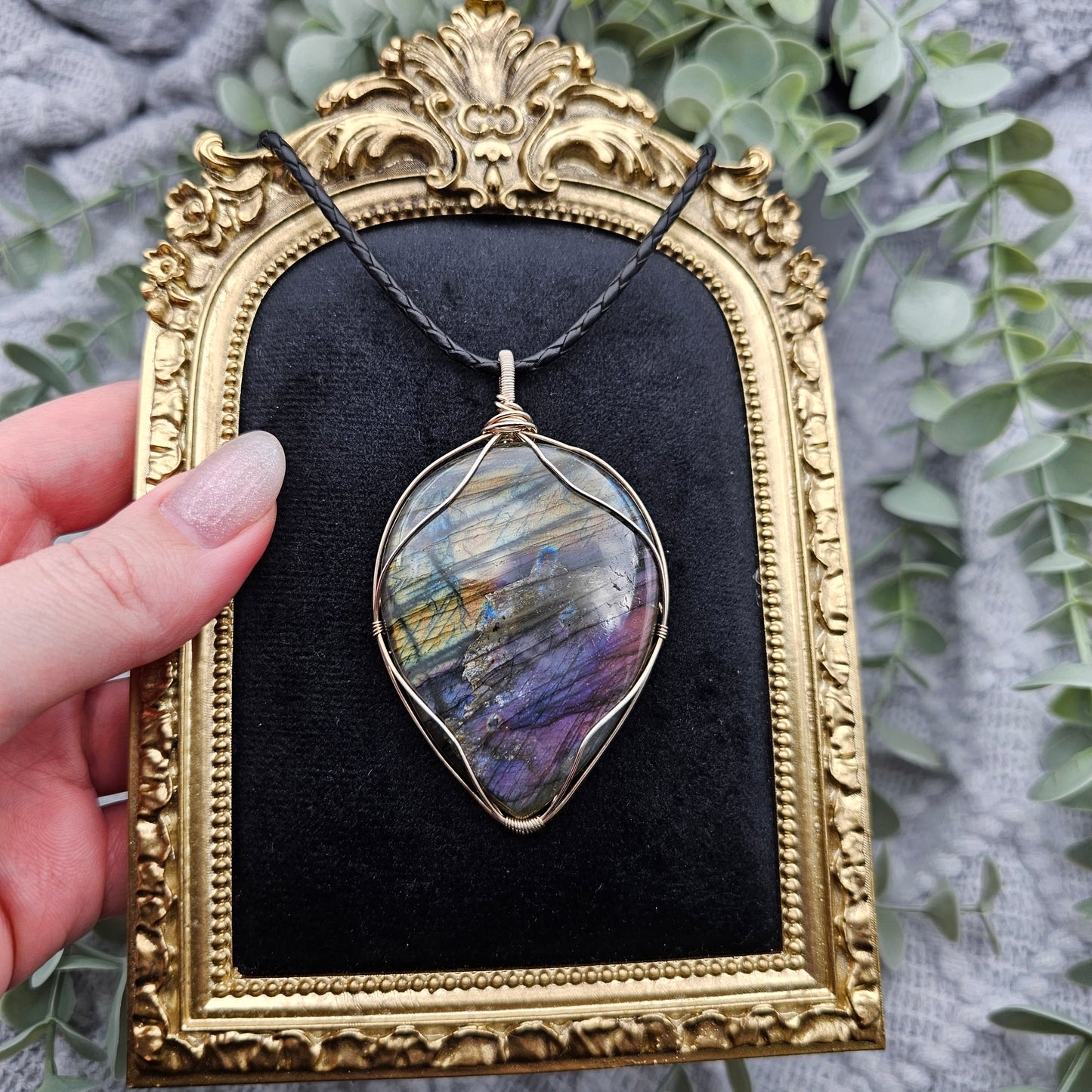 Labradorit Anhänger | 925er Silber | Edelstein Halskette