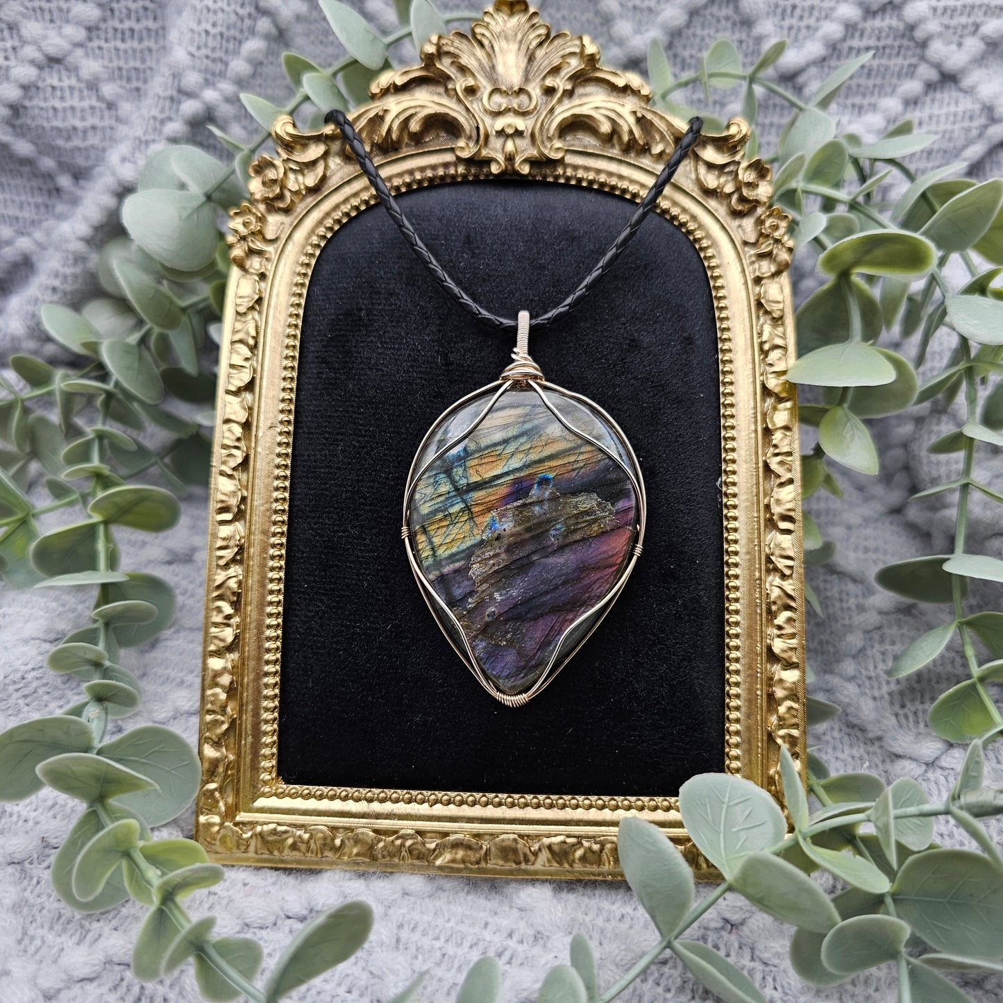 Labradorit Anhänger | 925er Silber | Edelstein Halskette