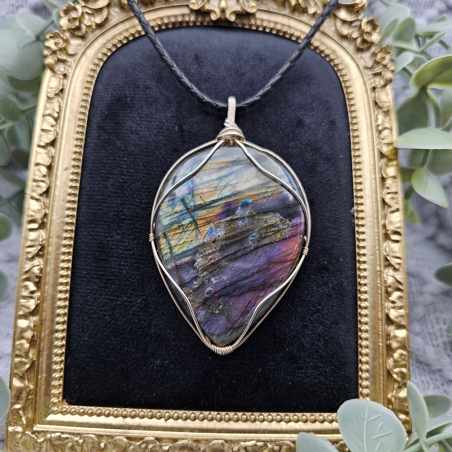 Labradorit Anhänger | 925er Silber | Edelstein Halskette