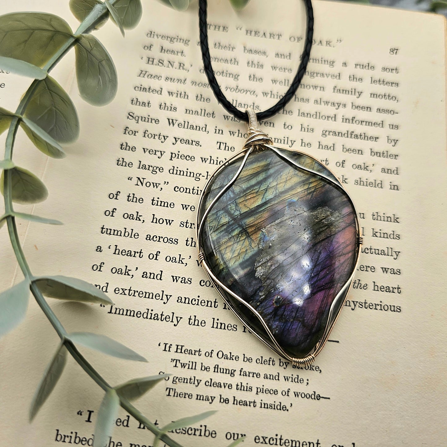 Labradorit Anhänger | 925er Silber | Edelstein Halskette